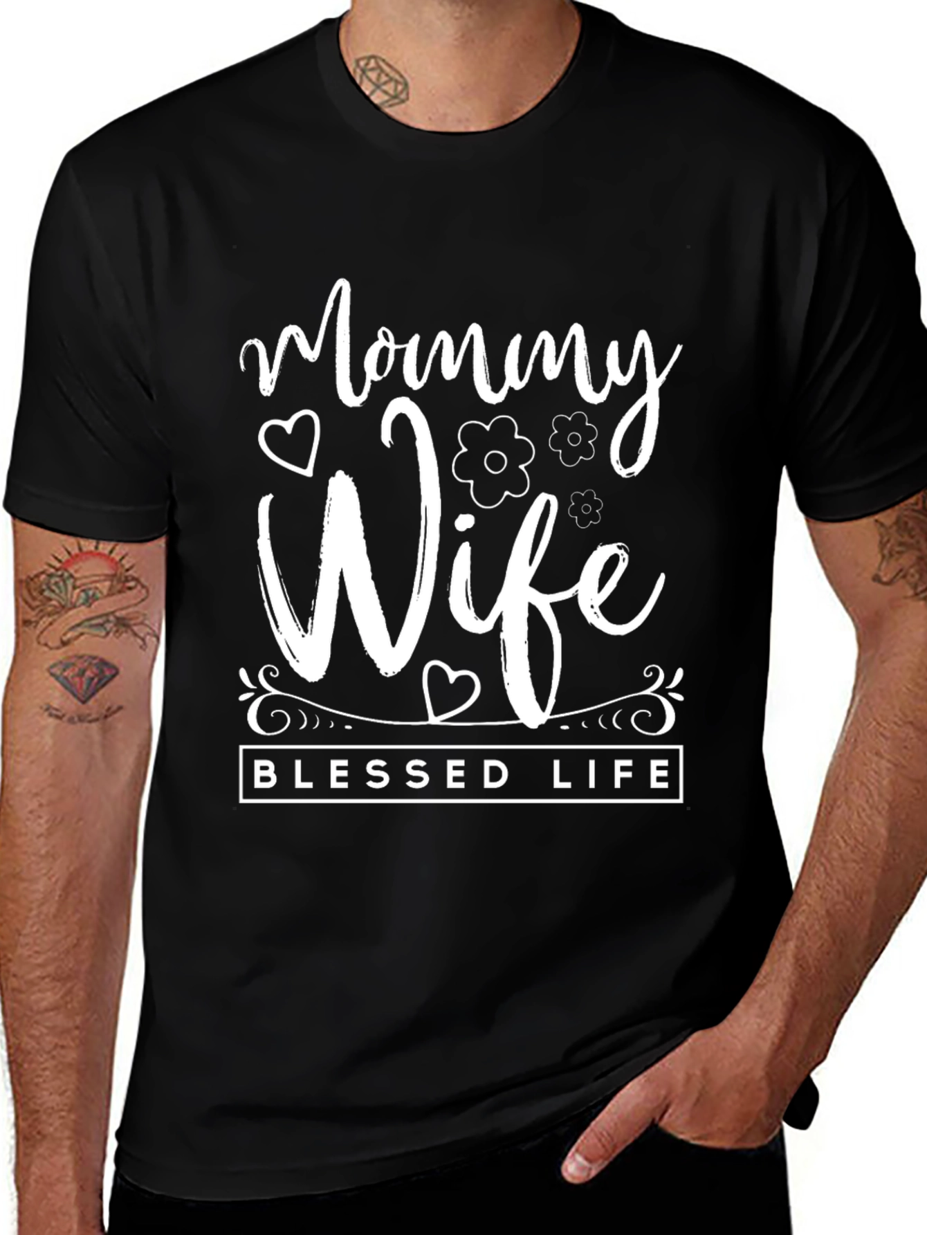 Black Mommy Wife Blessed Life Graphic T-Shirt main image