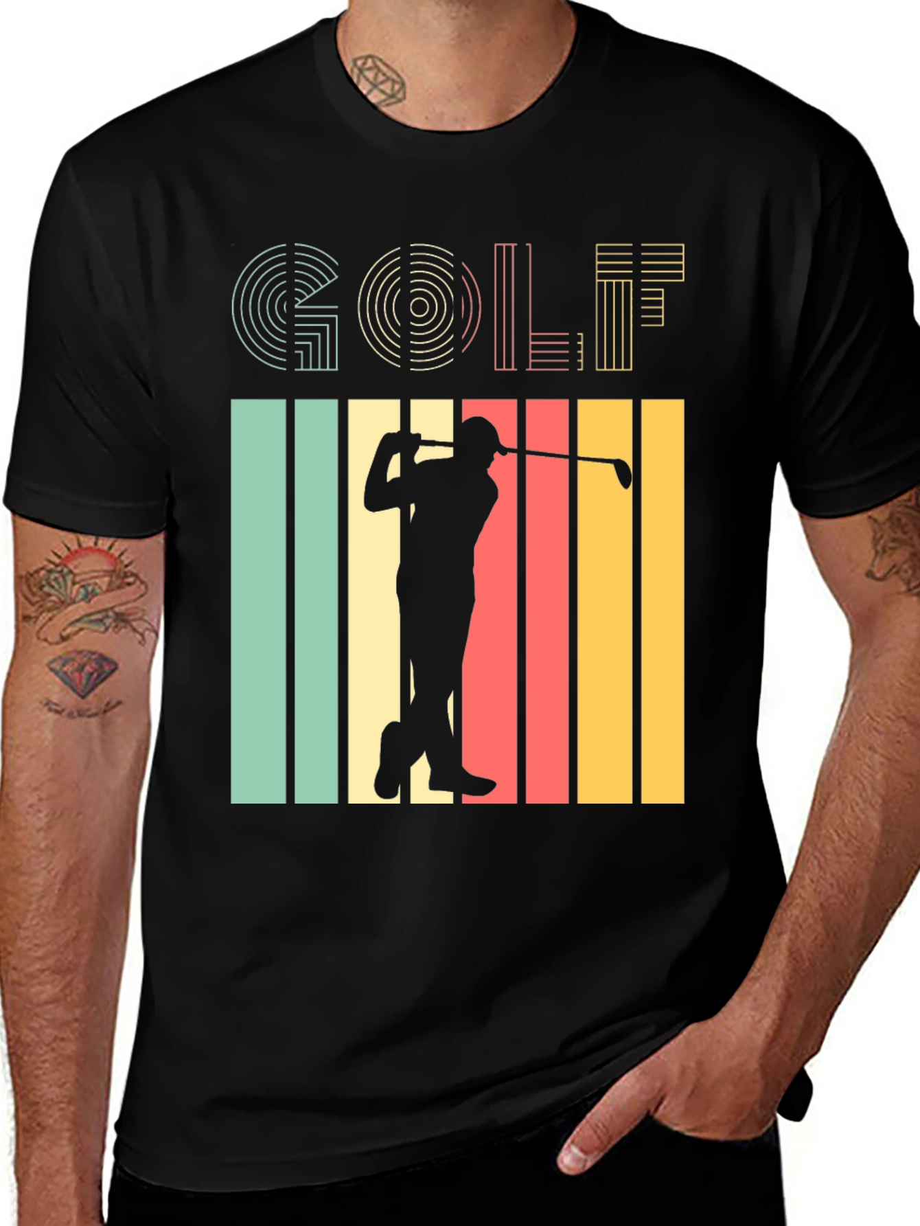 Retro Golf T-Shirt - Golfer Silhouette Tee