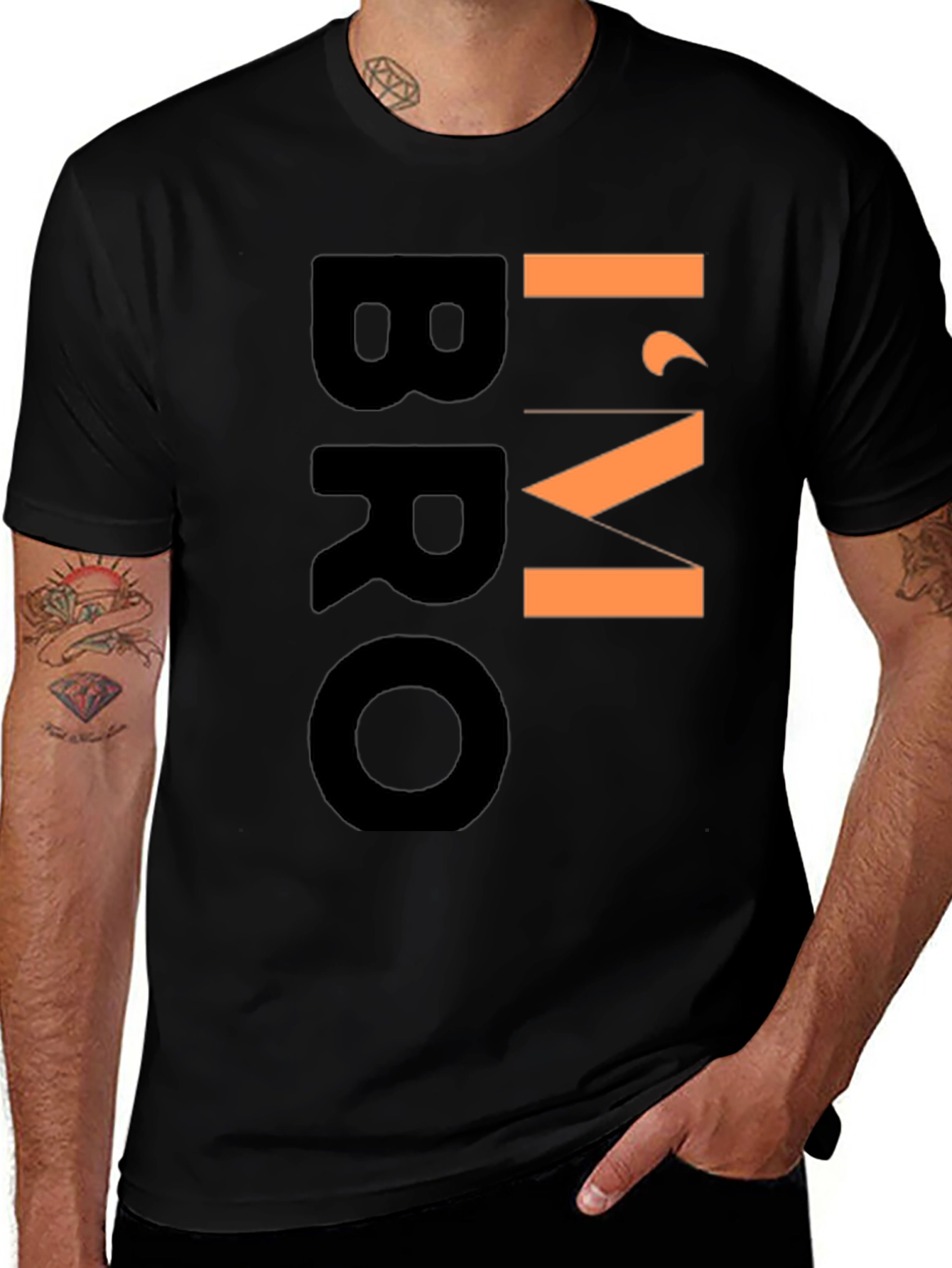 Variant 19 of I'm Bro Black Graphic T-Shirt Casual Wear