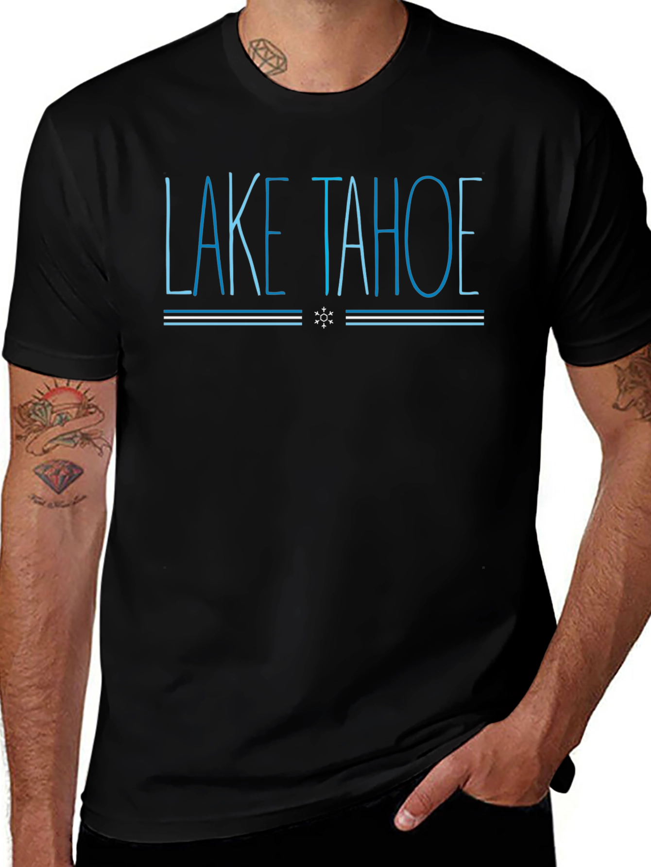 Variant 14 of Lake Tahoe Graphic Tee - Cool Blue Design