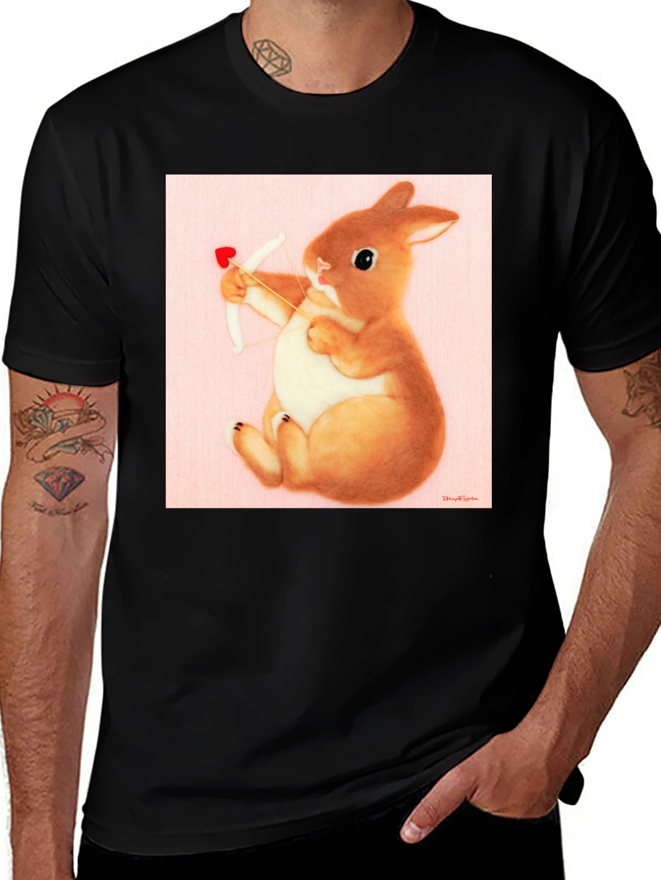 Variant 28 of Cute Cupid Bunny Graphic T-Shirt