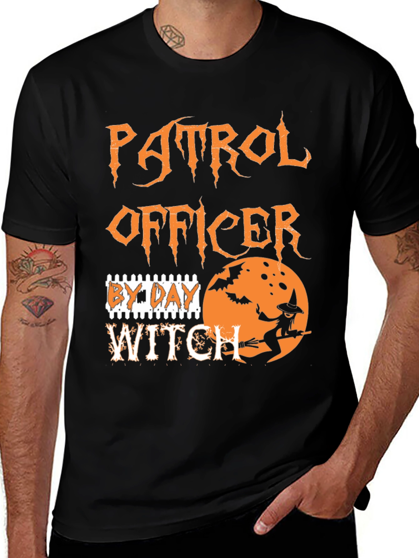 Patrol Officer Witch T-Shirt - Halloween Costume