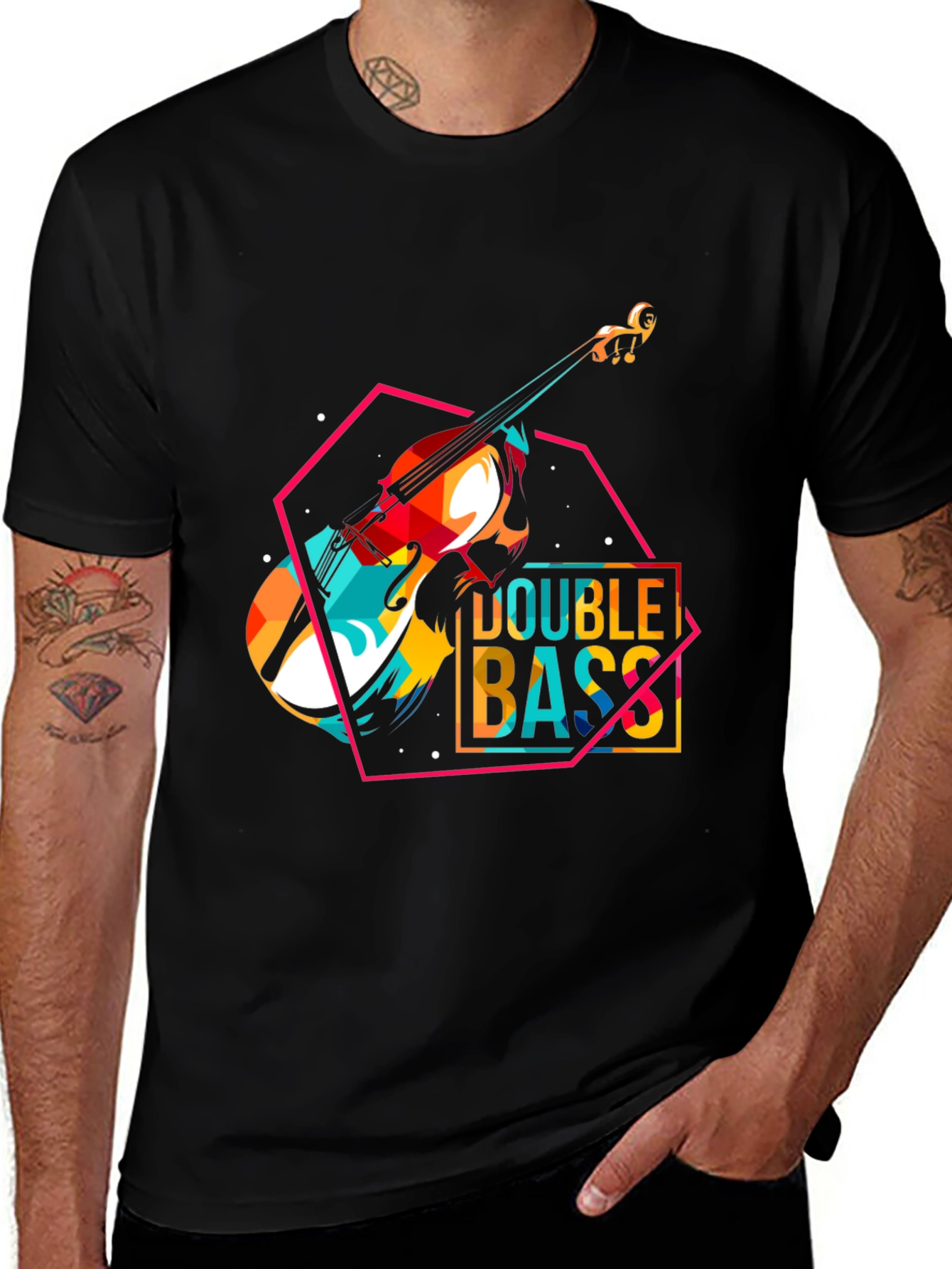 Variant 26 of Double Bass Graphic T-Shirt - Music Lover Tee