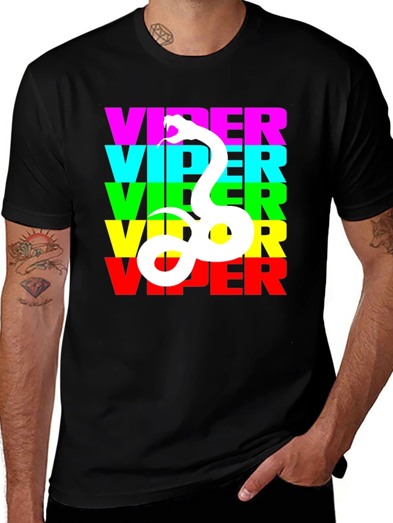 Variant 27 of Viper Graphic Tee - Bold Snake Design