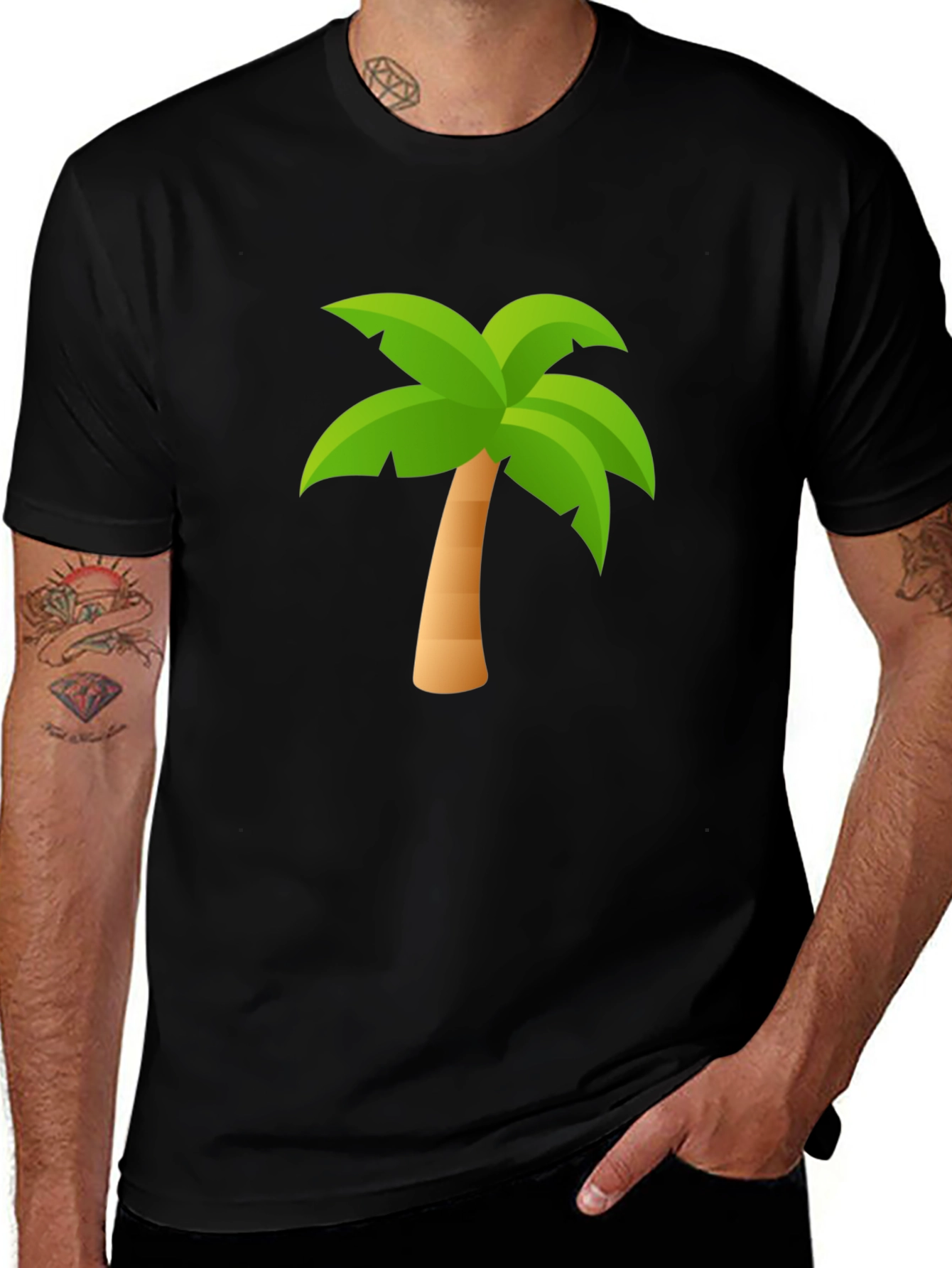 Variant 22 of Tropical Palm Tree Black T-Shirt - Summer Ready!