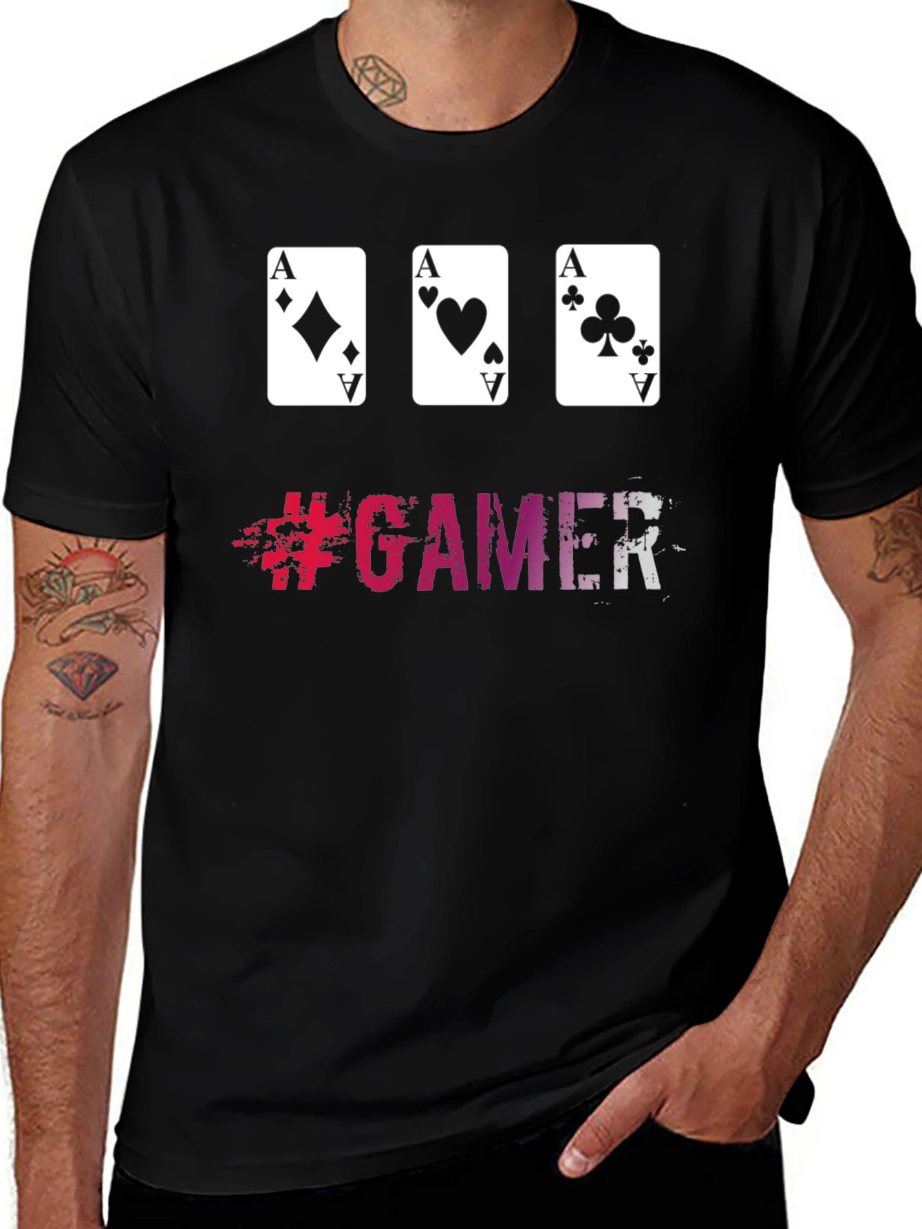 Variant 21 of Gamer T-Shirt: Ace Card Design