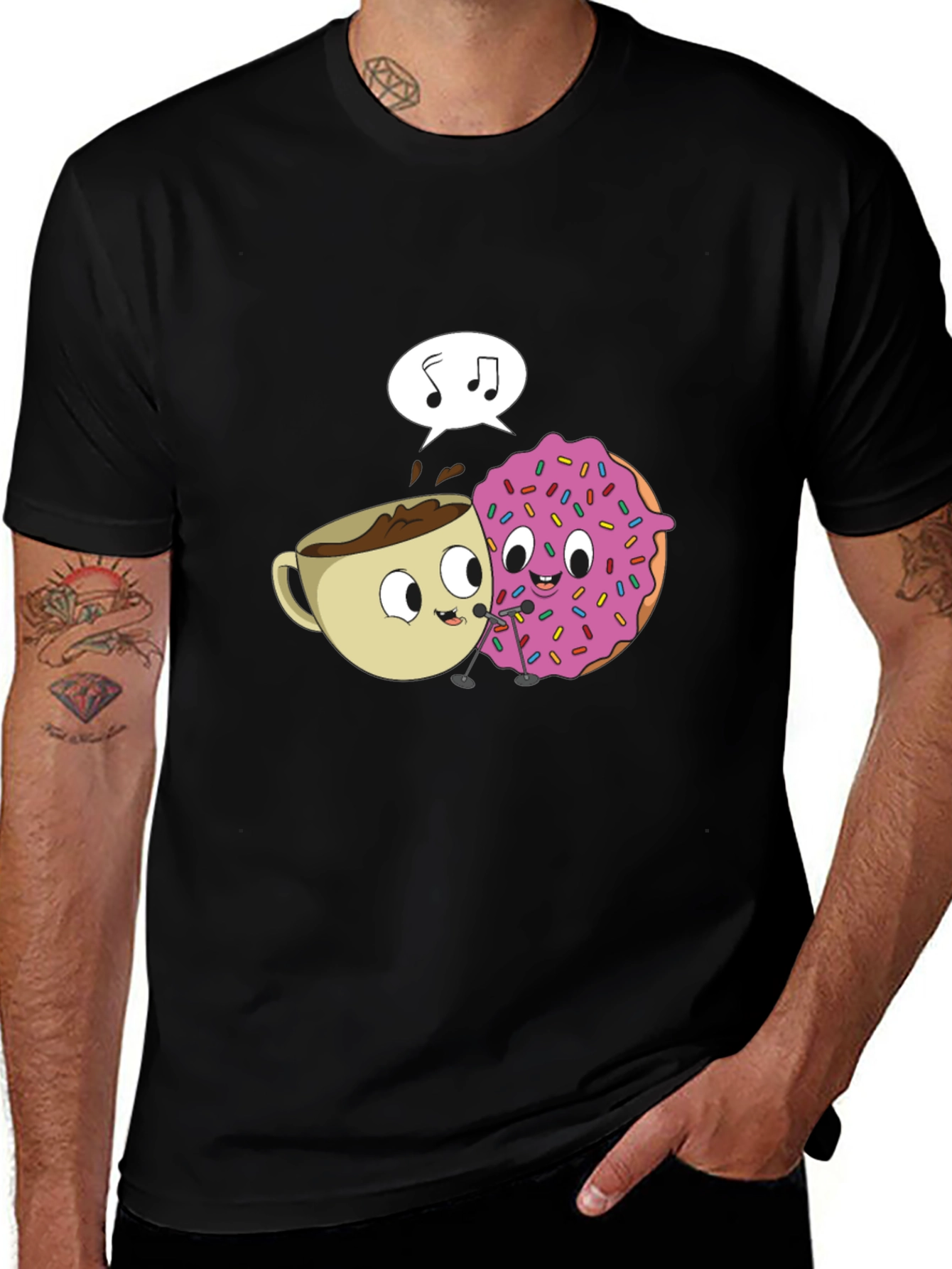 Variant 13 of Coffee and Donut Duet Graphic T-Shirt
