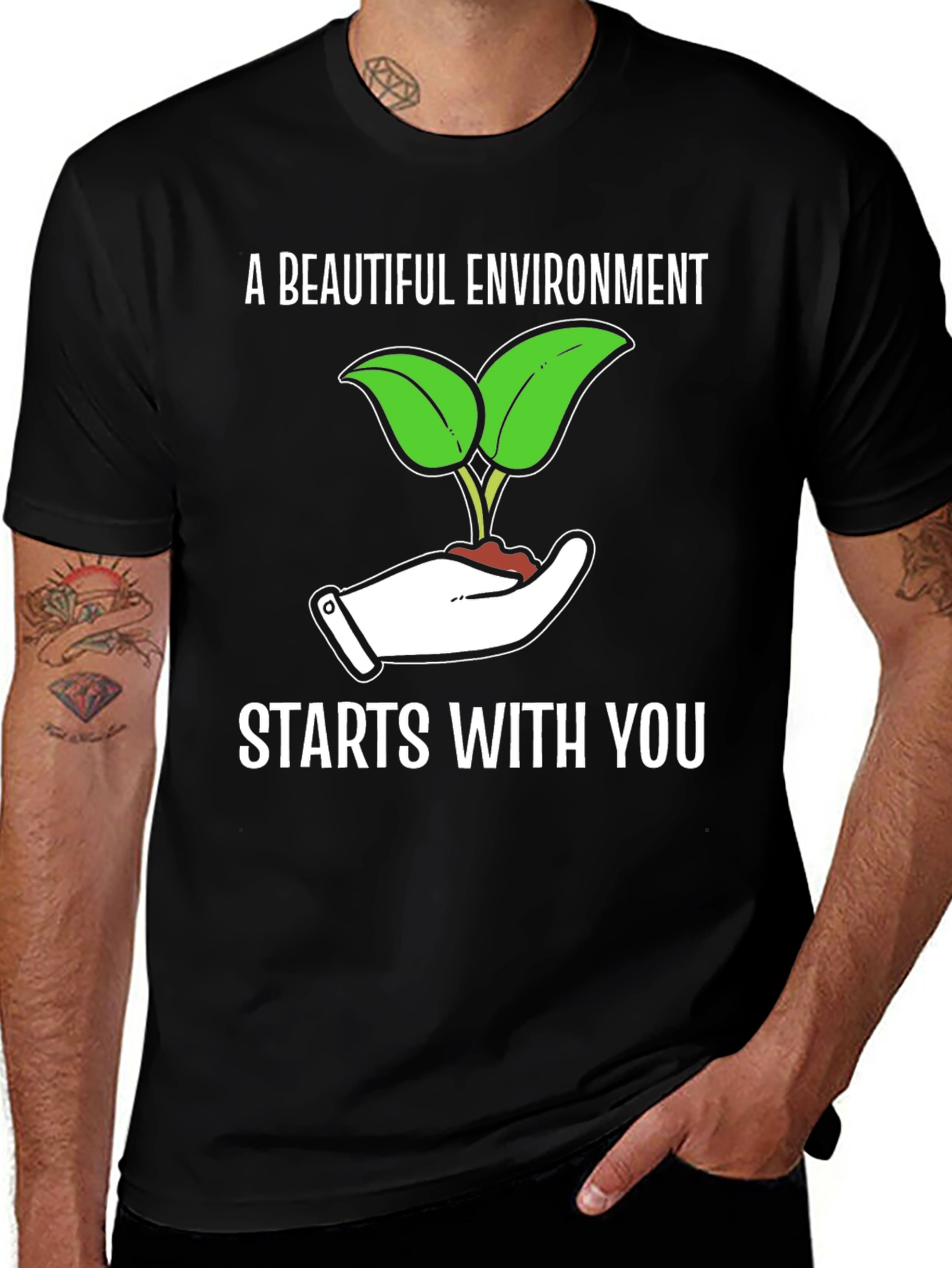 Variant 21 of Eco-Friendly T-Shirt: A Beautiful Environment Starts With You