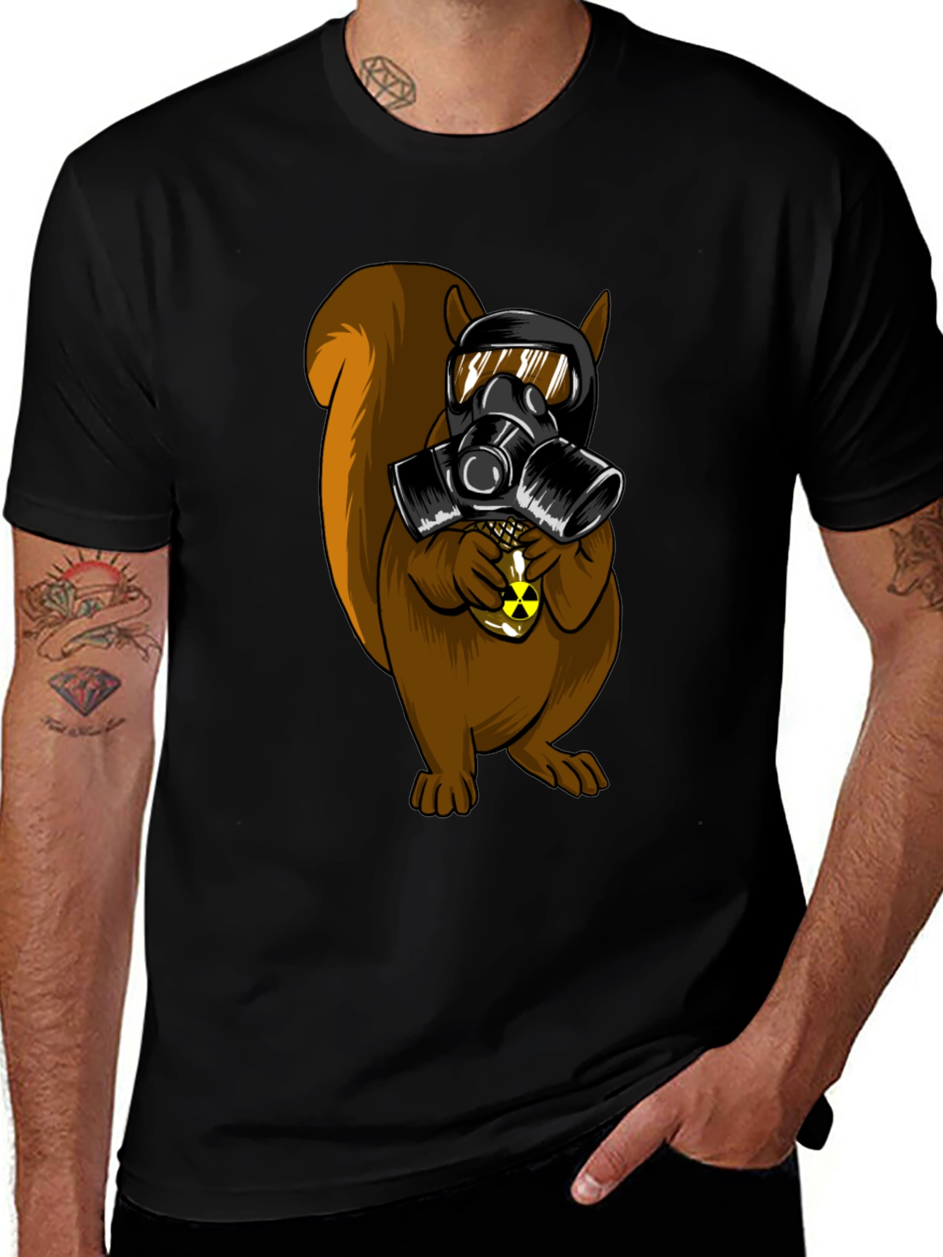 Variant 8 of Squirrel Gas Mask Graphic Tee
