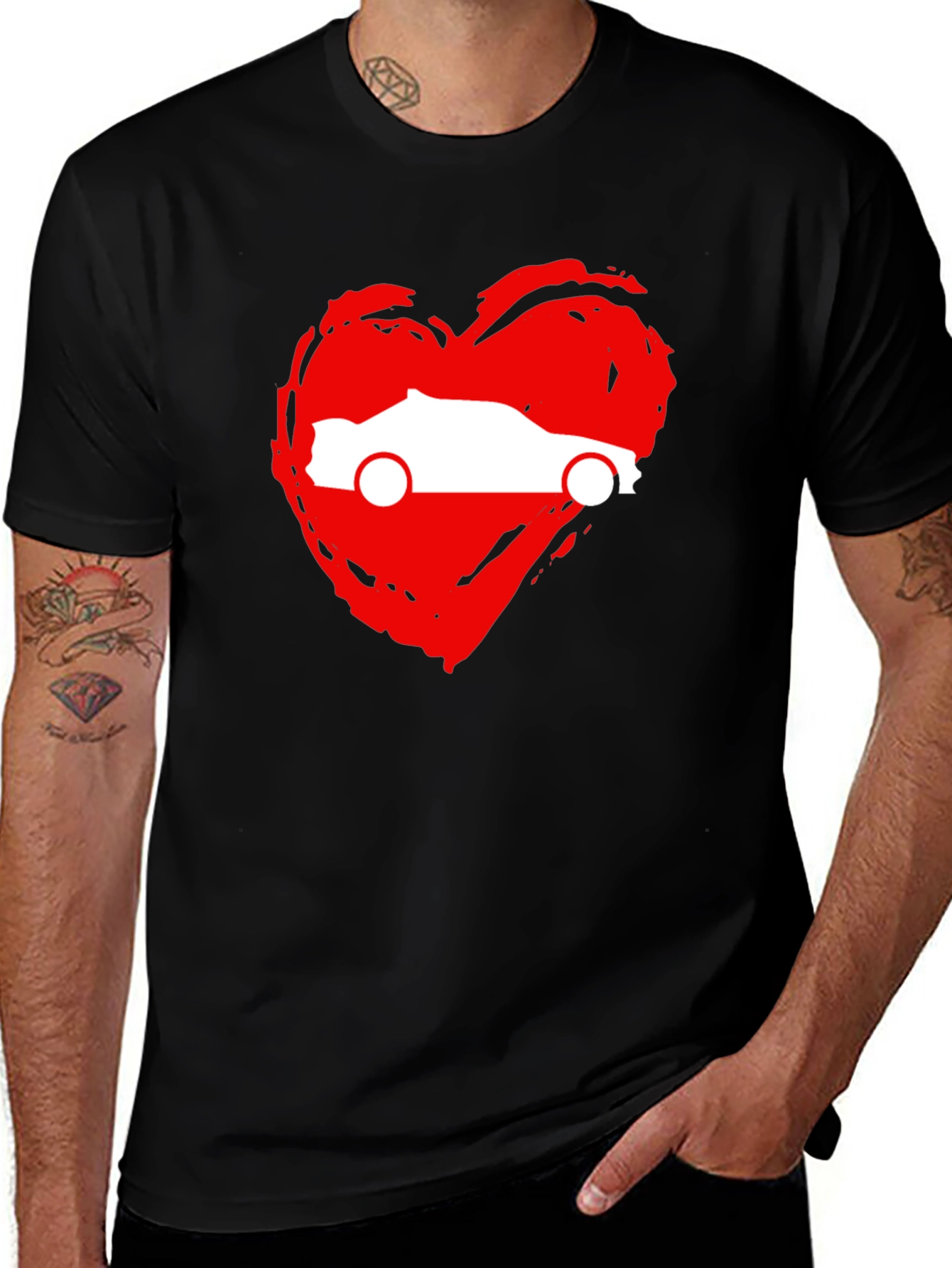 Variant 21 of Car Love Heart T-Shirt - Graphic Tee
