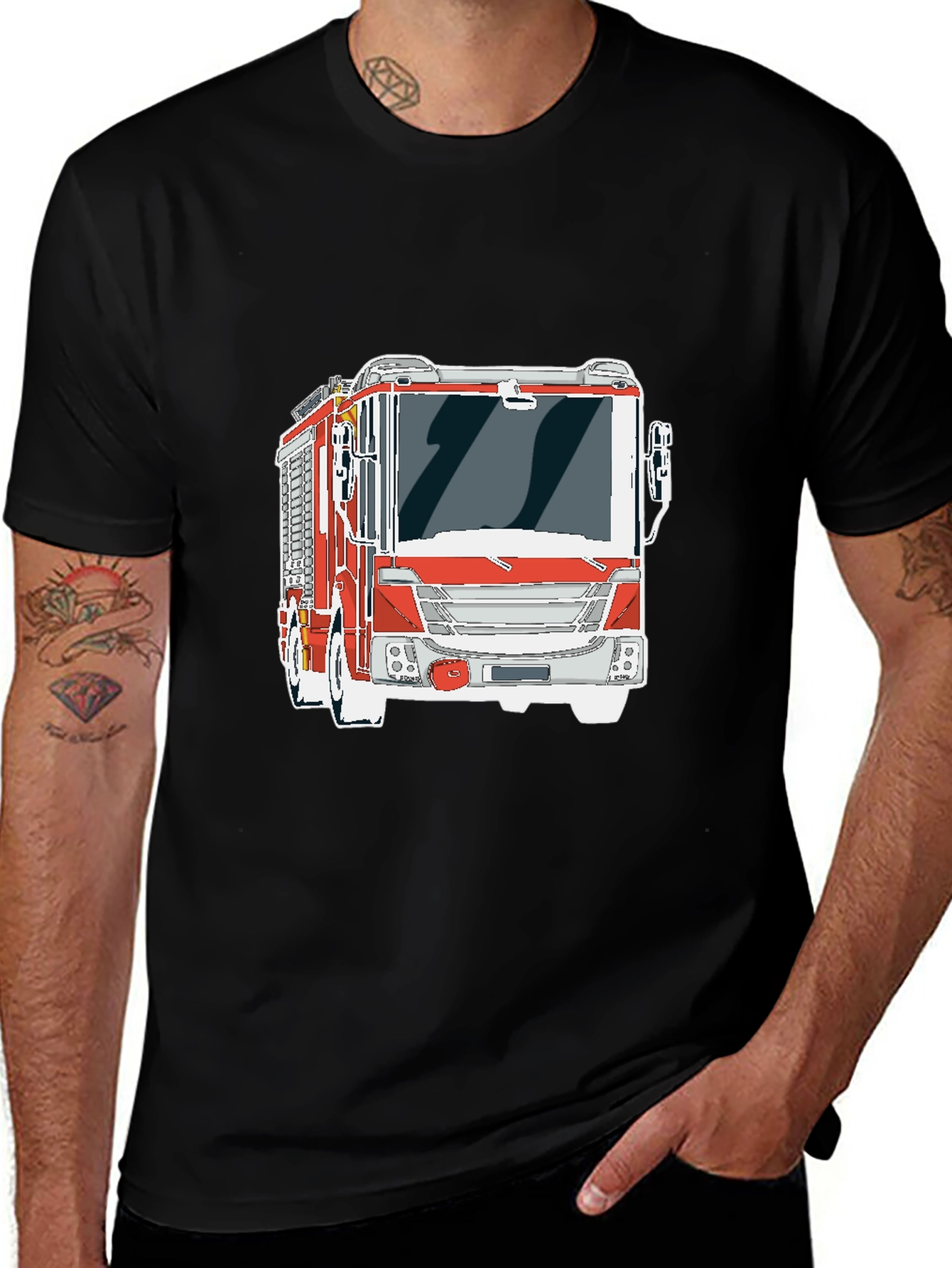 Variant 14 of Firetruck Graphic Tee - Cool Fire Engine T-Shirt
