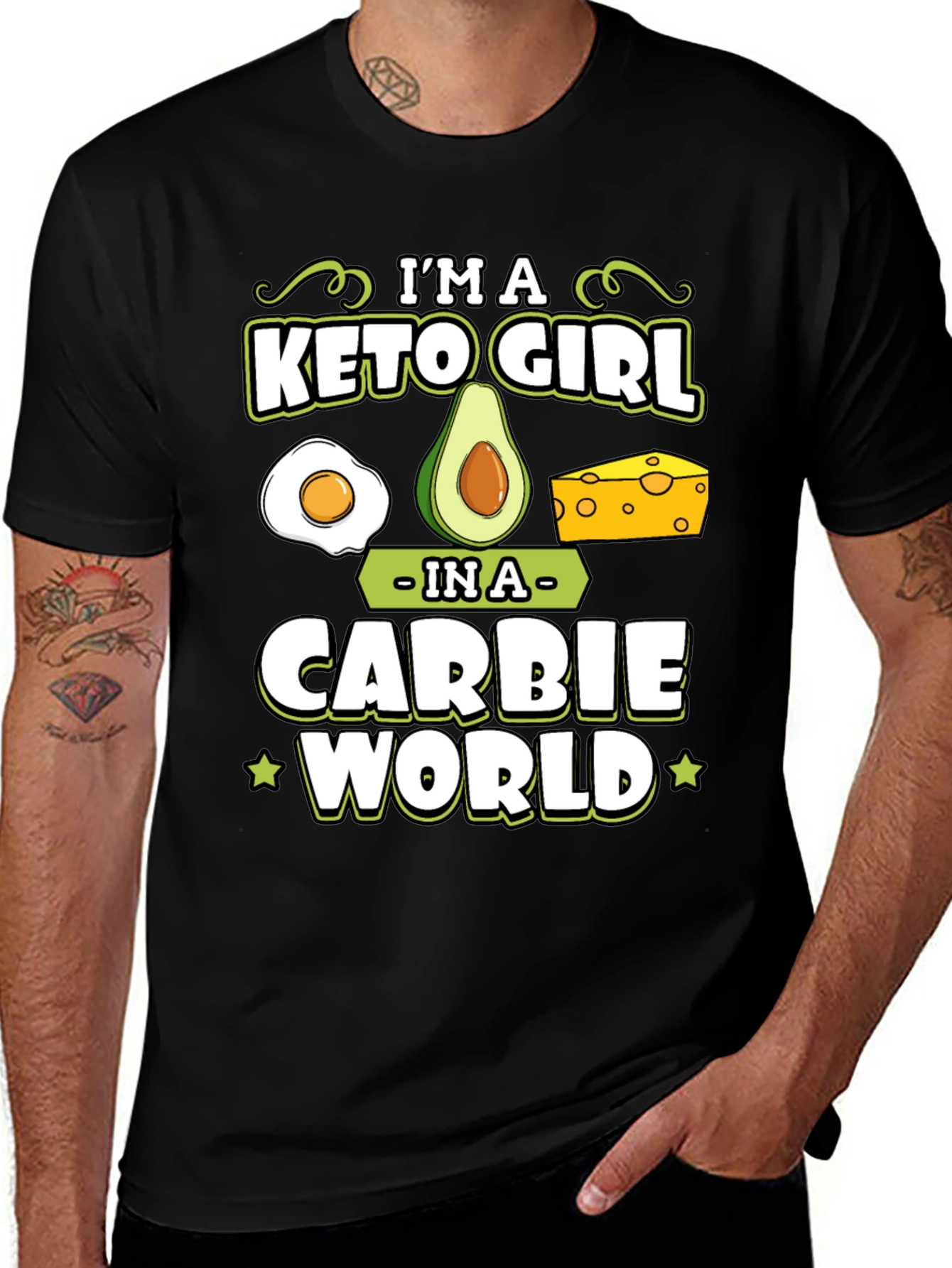 Variant 28 of Keto Girl in a Carbie World Graphic T-Shirt