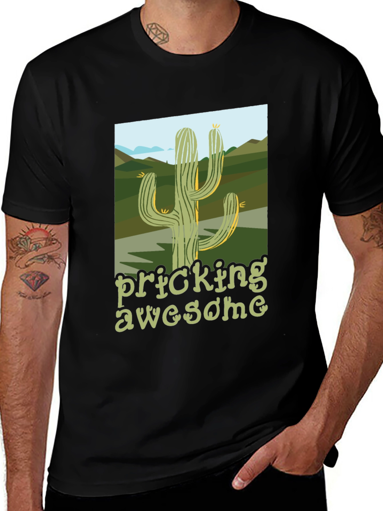 Variant 22 of Pricking Awesome Cactus Graphic Tee