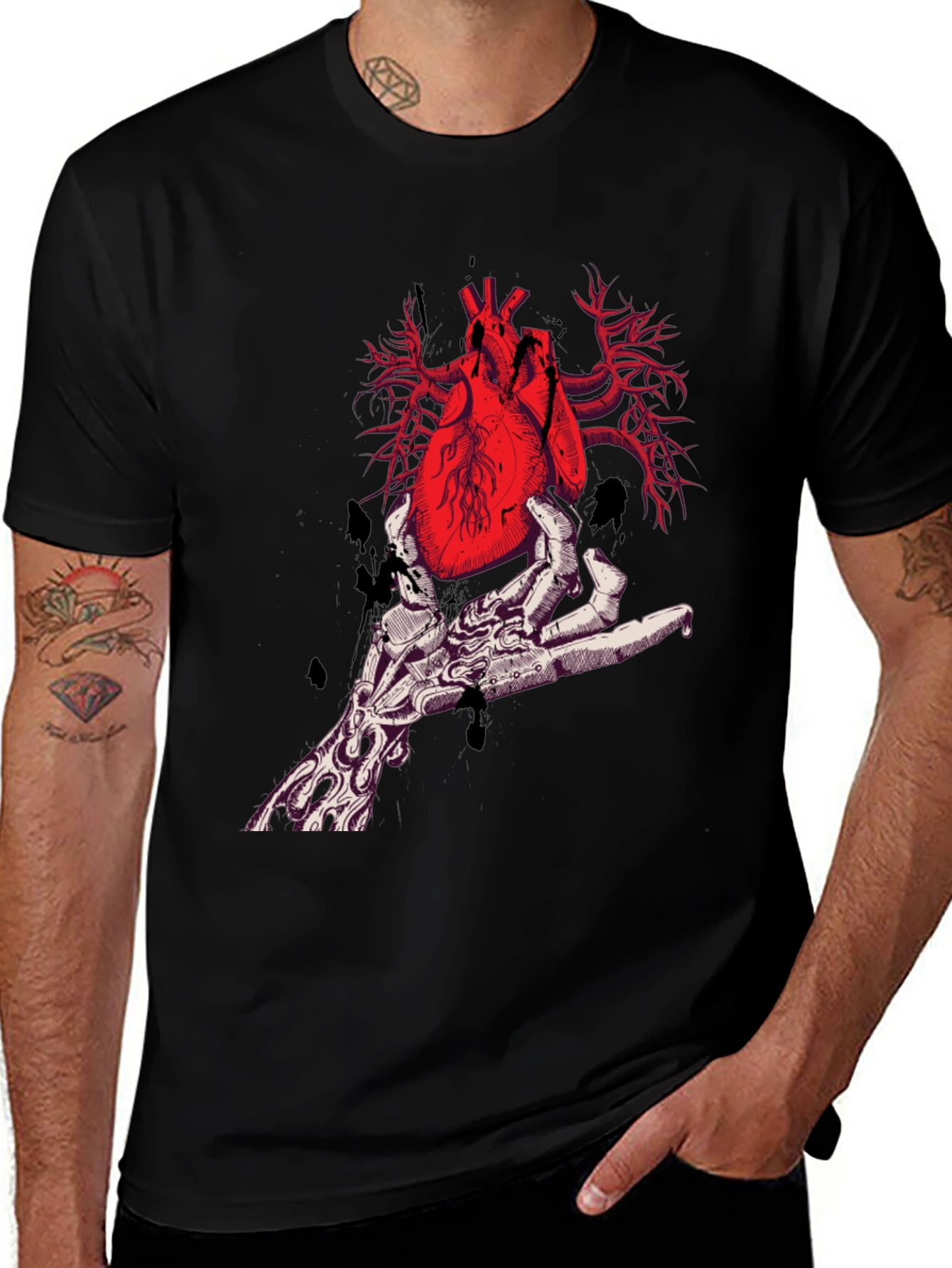 Variant 9 of Anatomical Heart T-Shirt - Gothic Style