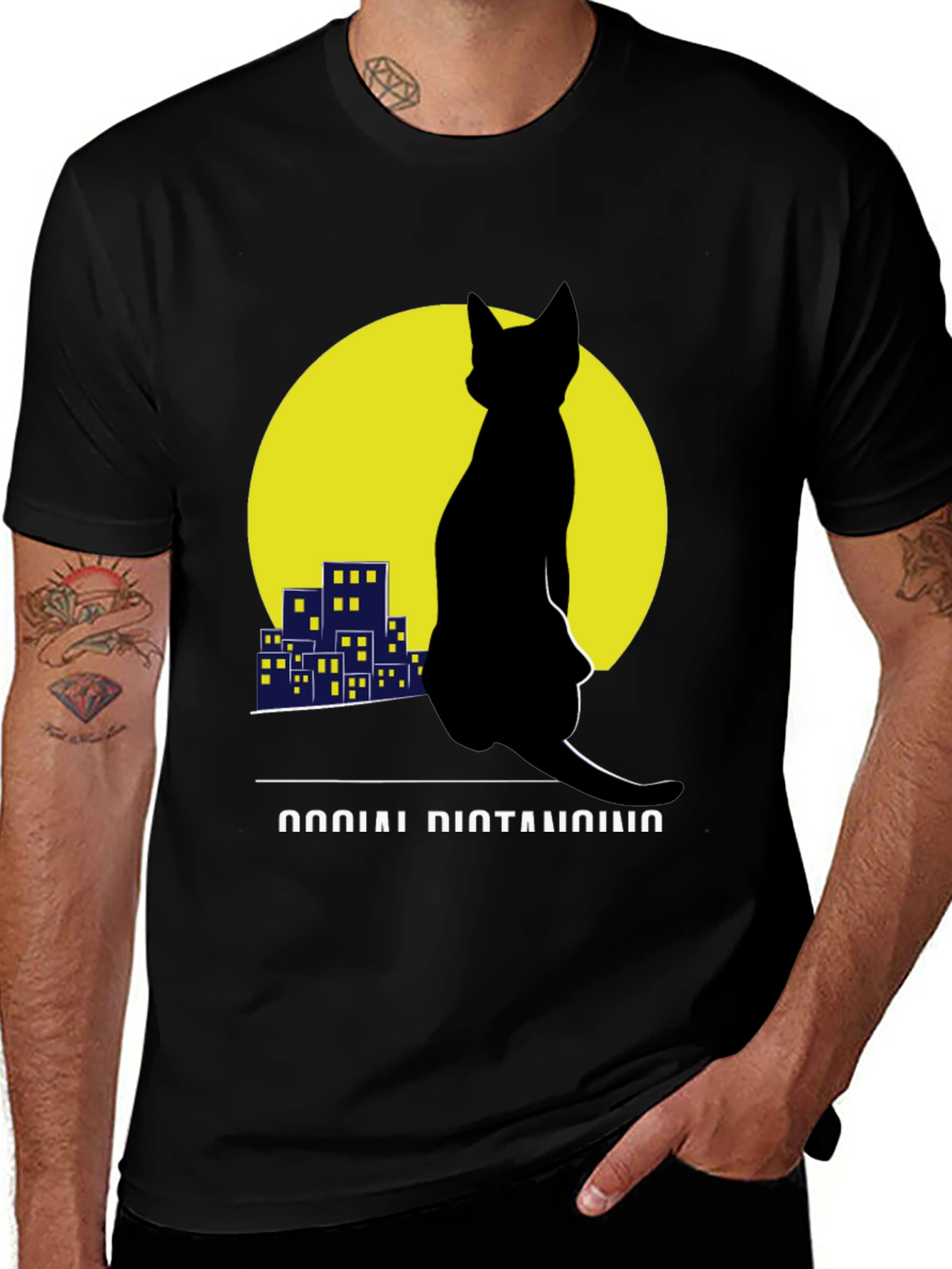 Variant 22 of Social Distancing Cat T-Shirt