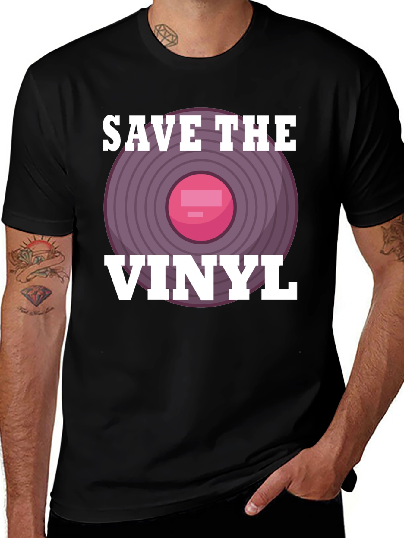 Variant 18 of Save The Vinyl Graphic Tee - Music Lover T-Shirt