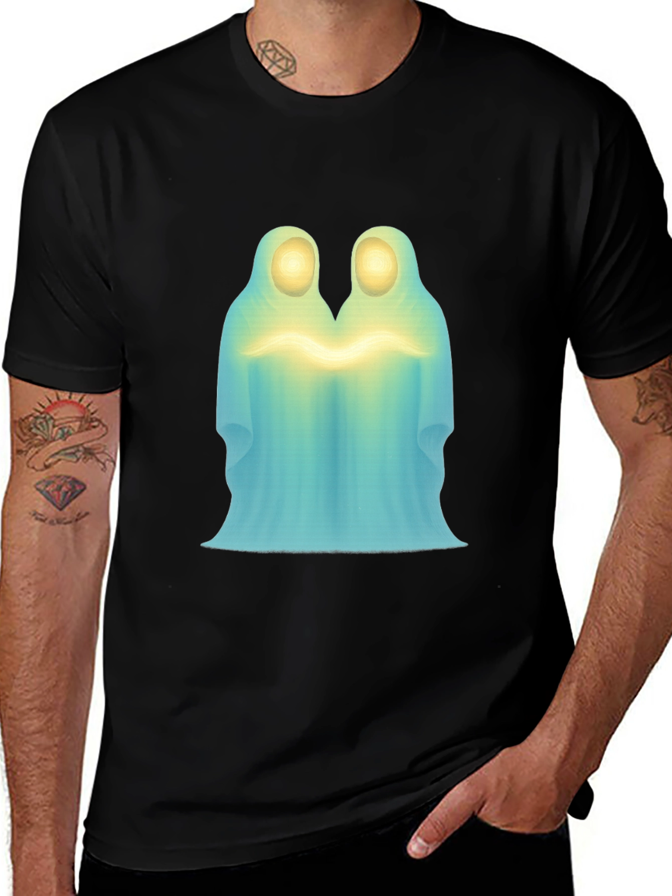 Variant 20 of Ethereal Twin Figure Graphic T-Shirt