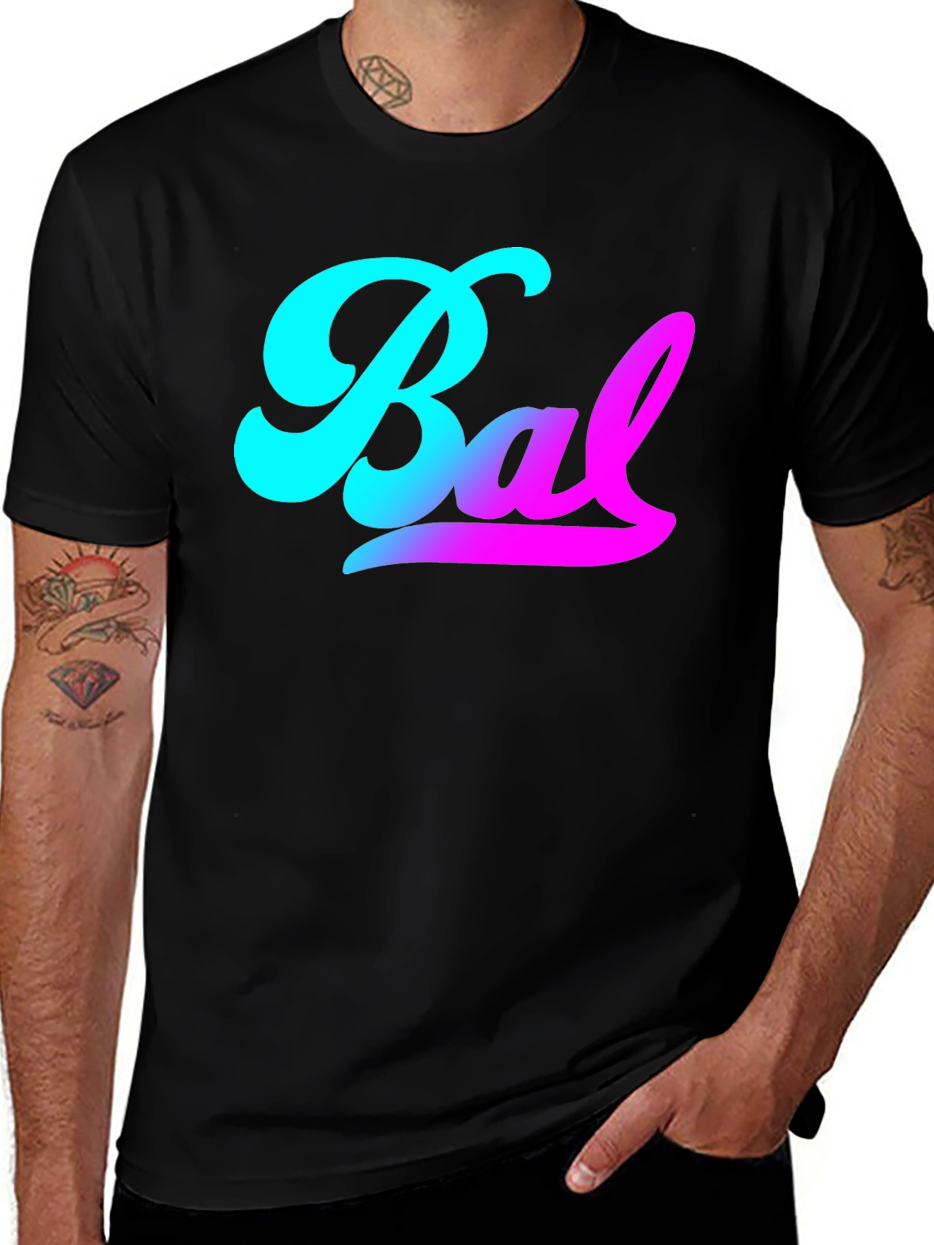 Variant 18 of Bal Script T-Shirt - Cool Retro Style