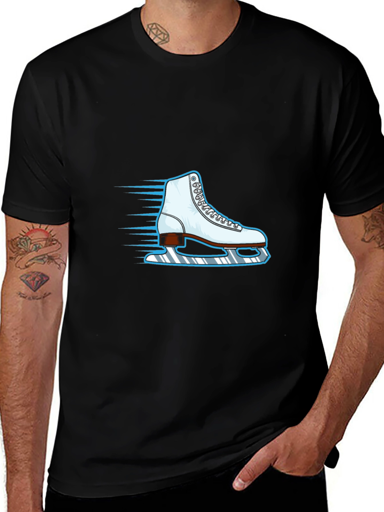 Ice Skate Graphic Black Tee