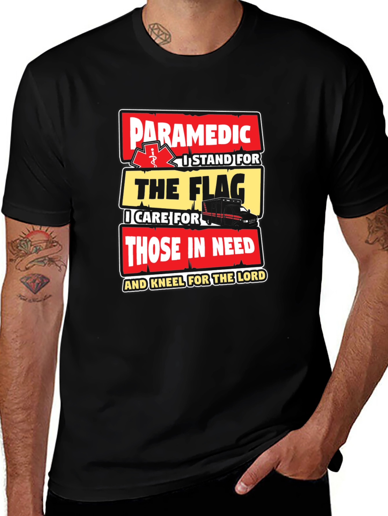 Variant 2 of Paramedic Flag T-Shirt - First Responder Pride