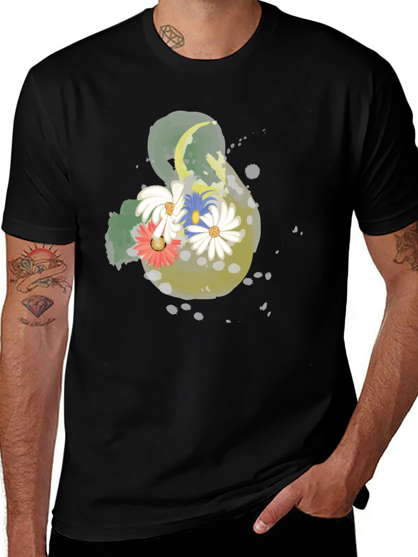 Variant 27 of Floral Graphic Black T-Shirt