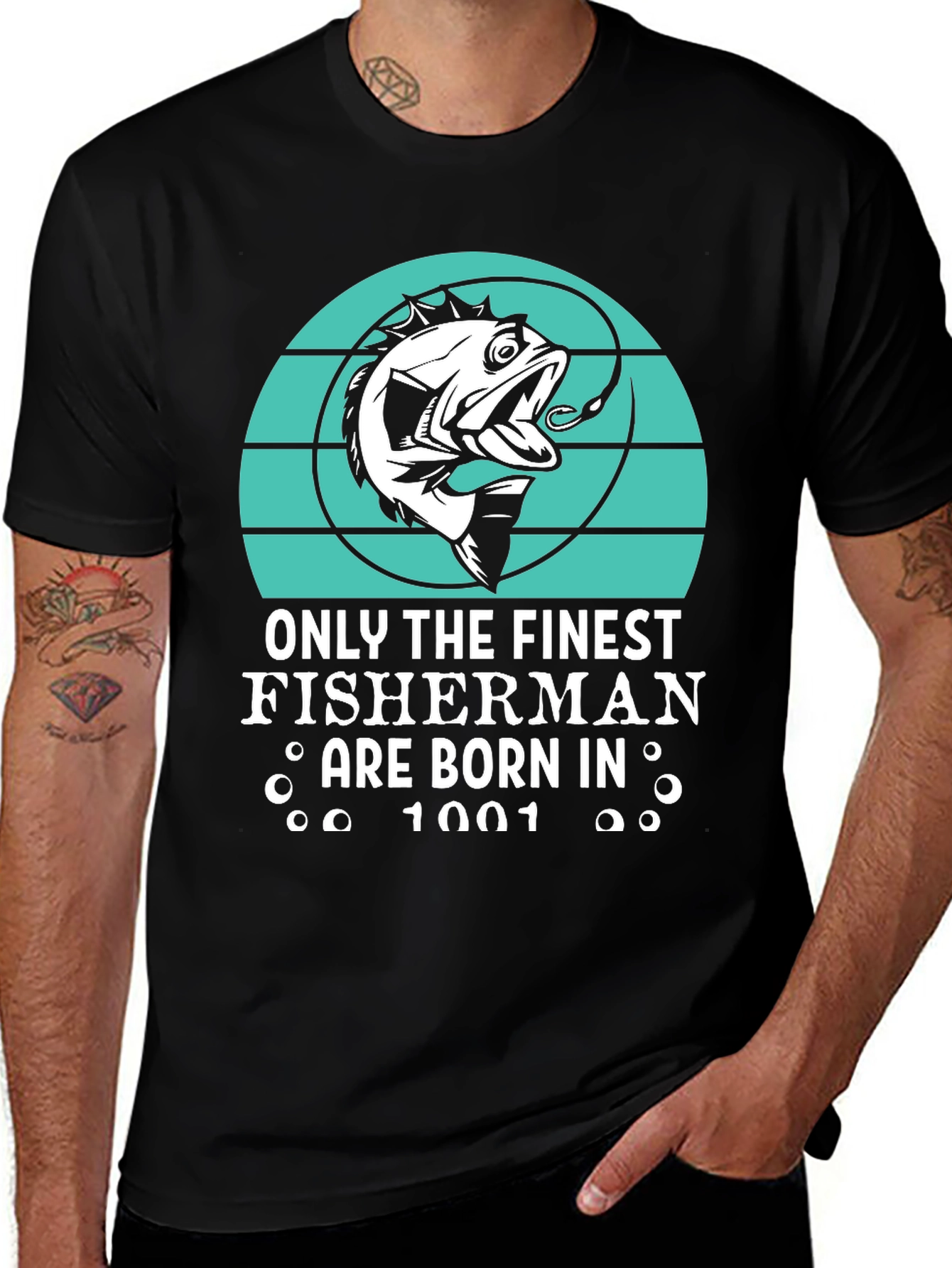 Variant 13 of Finest Fisherman Born in 1001 T-Shirt