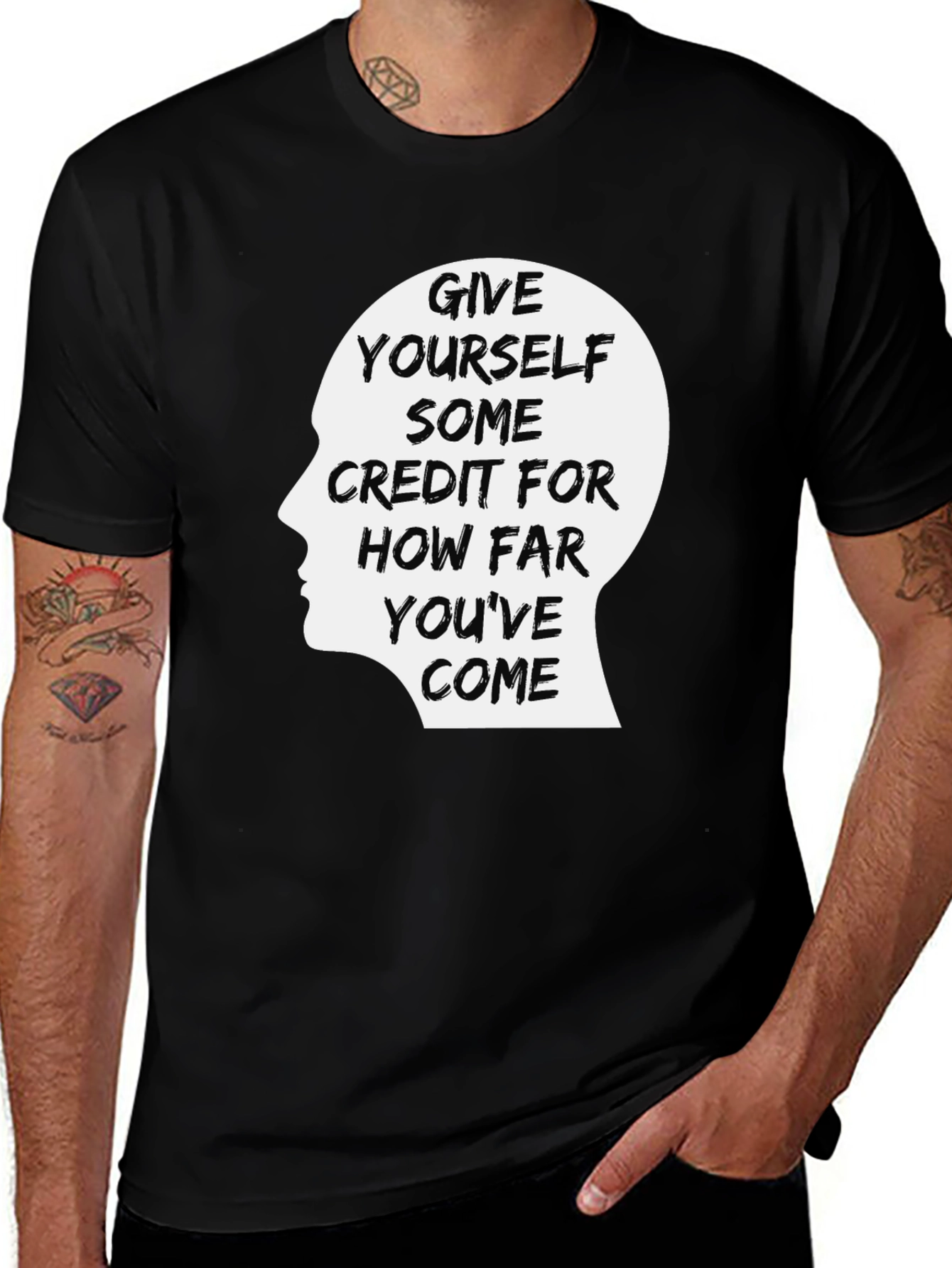 Variant 26 of Motivational 'Give Yourself Credit' Graphic T-Shirt