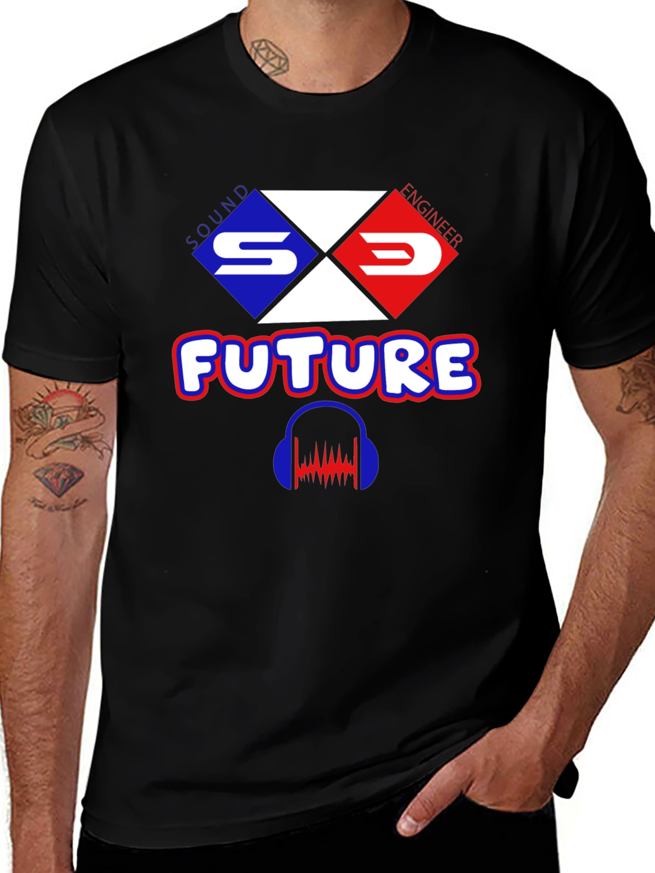 Variant 12 of Sound Engineer Future Graphic T-Shirt