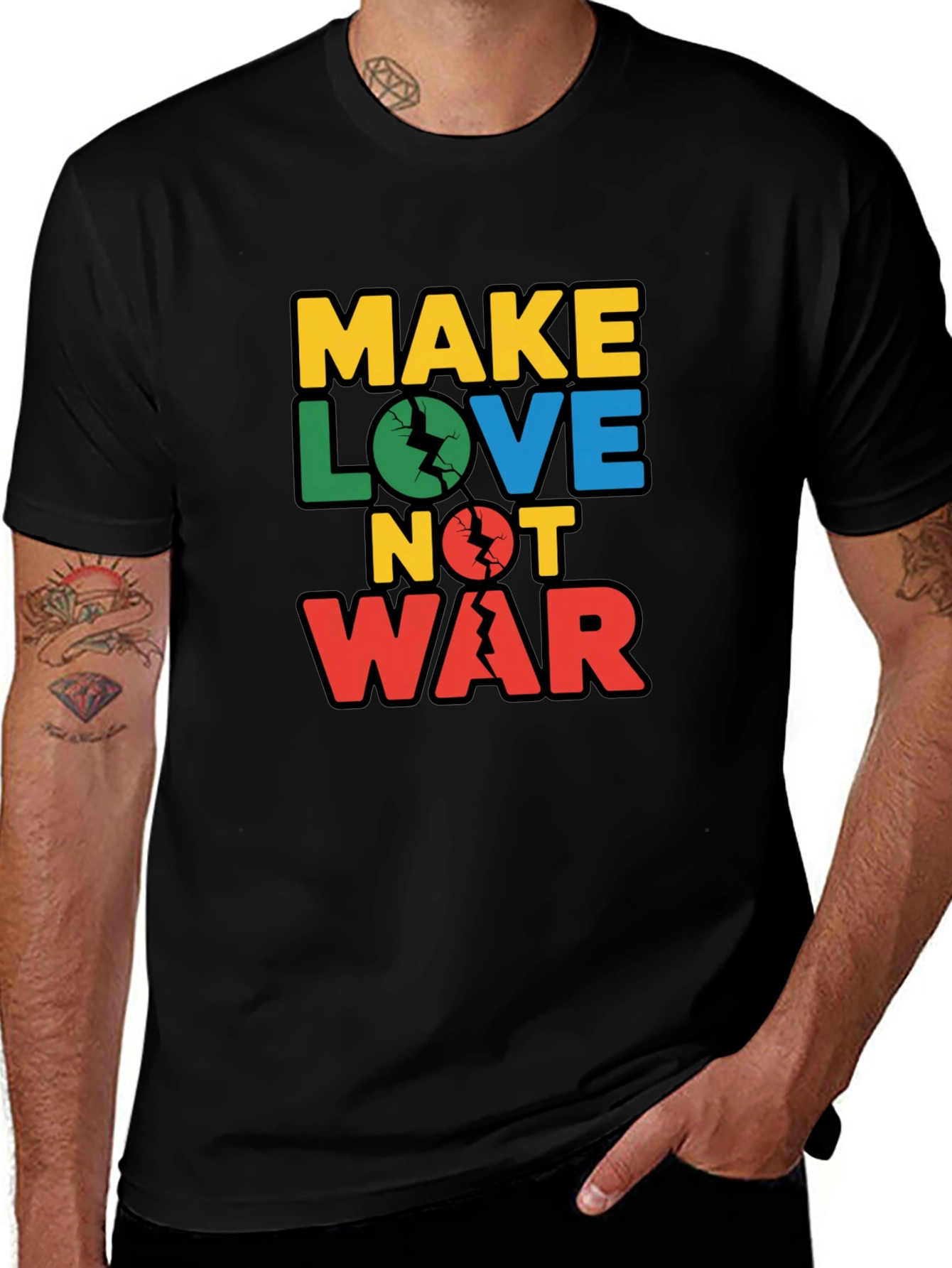 Variant 19 of Make Love Not War Graphic T-Shirt - Peace and Unity