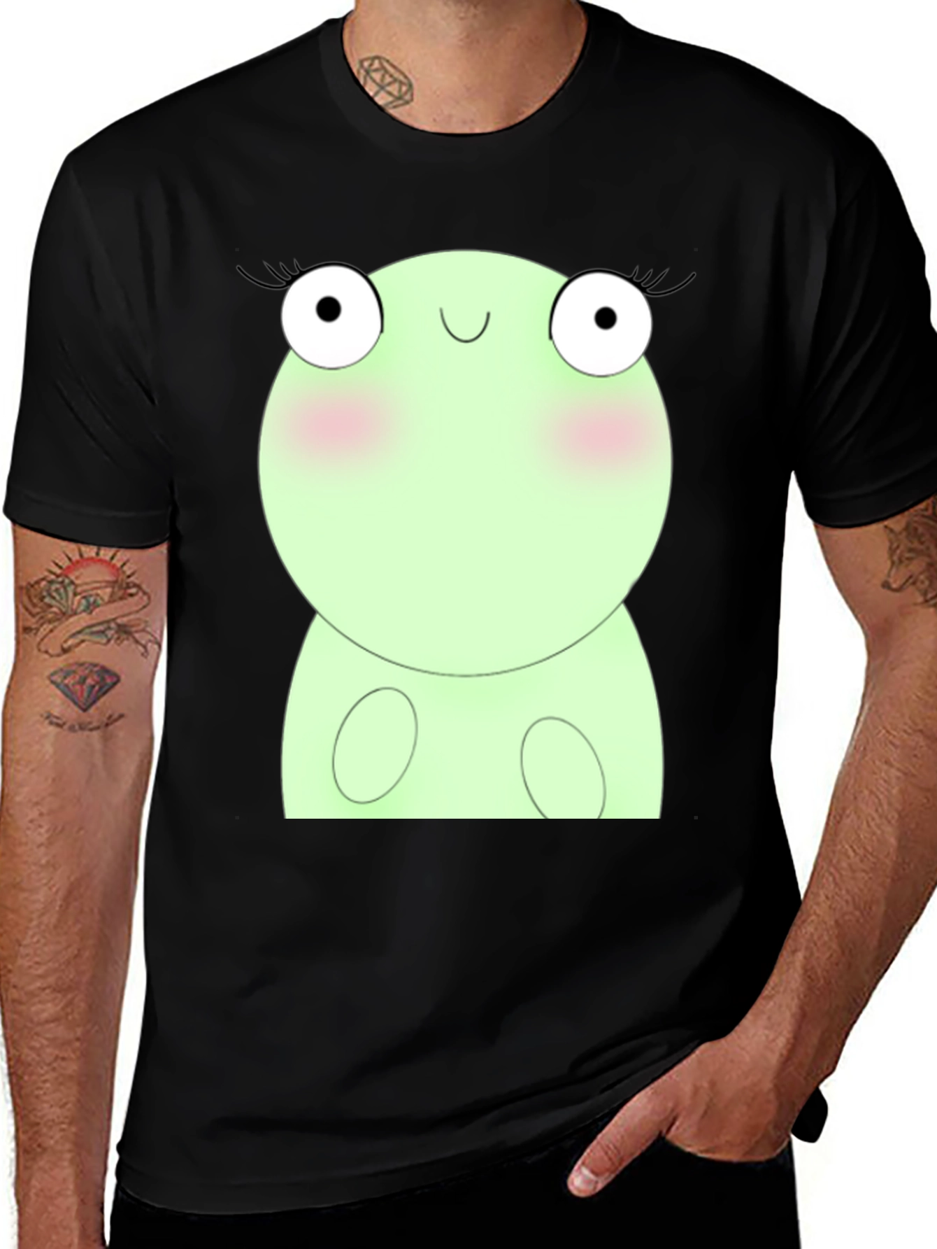 Variant 4 of Cute Frog Graphic Tee - Black T-Shirt