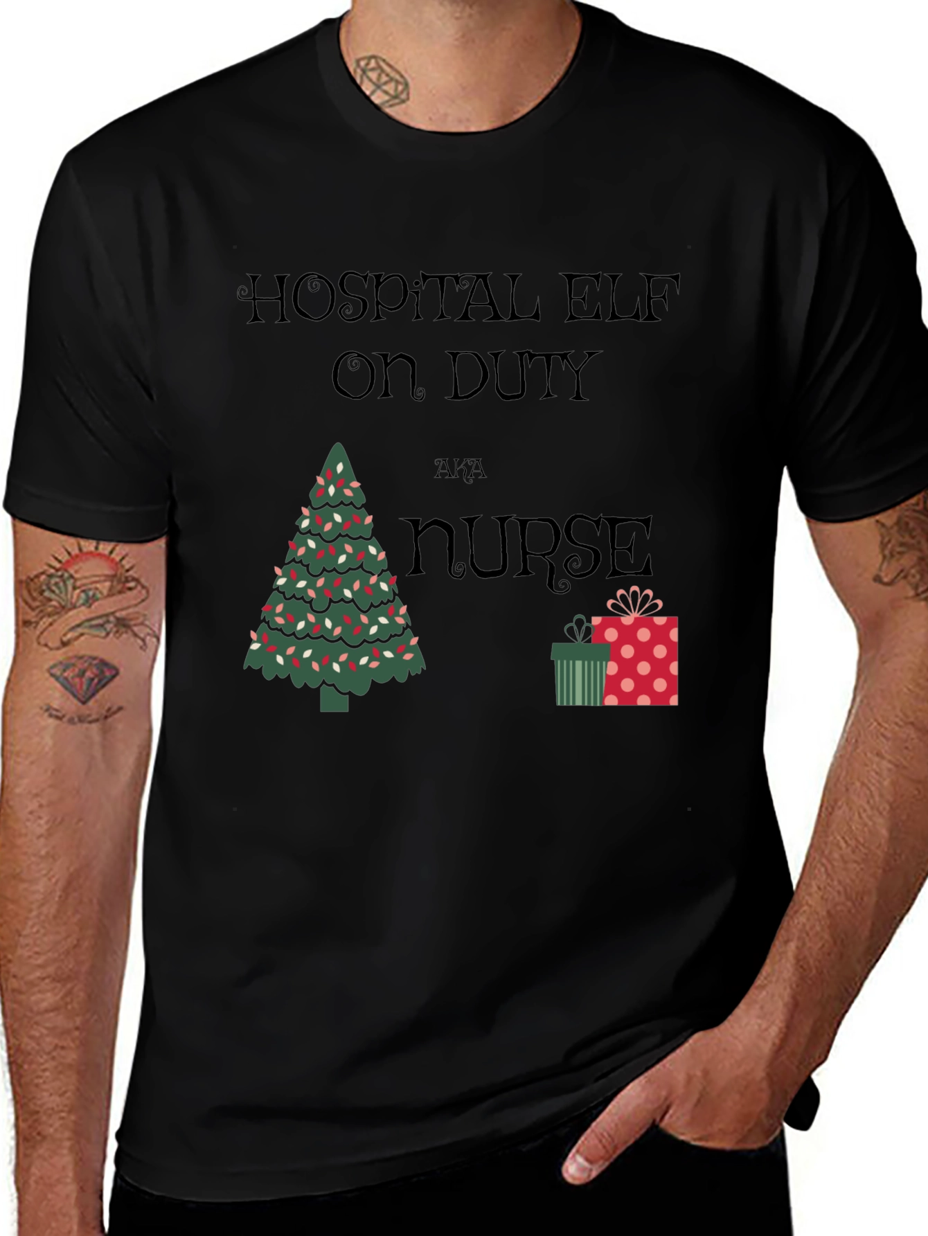 Hospital Elf on Duty AKA Nurse Christmas T-Shirt