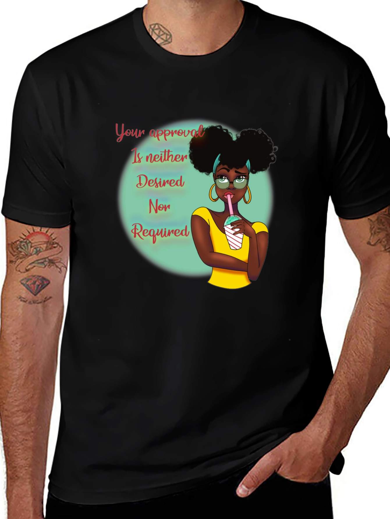 Variant 8 of Sassy Afro Girl T-Shirt: Your Approval Not Required!