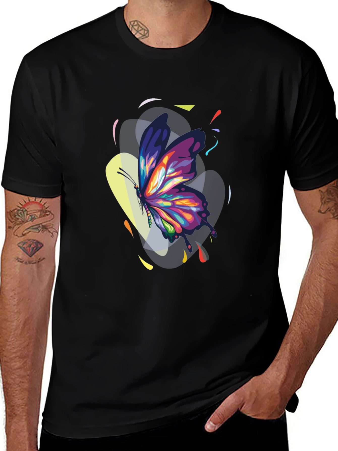 Variant 13 of Butterfly Art Black T-Shirt