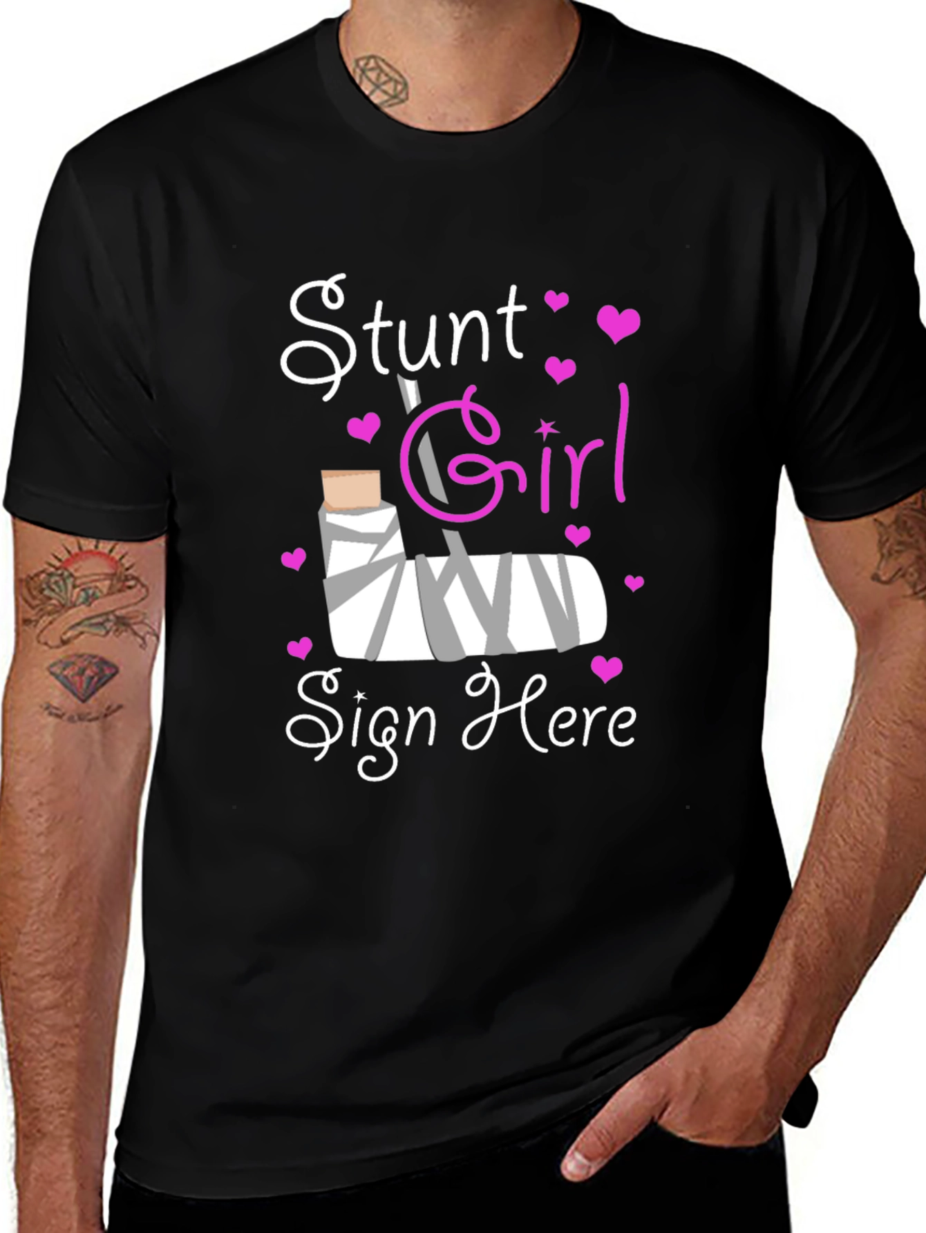 Stunt Girl Broken Arm Sign Here T-Shirt