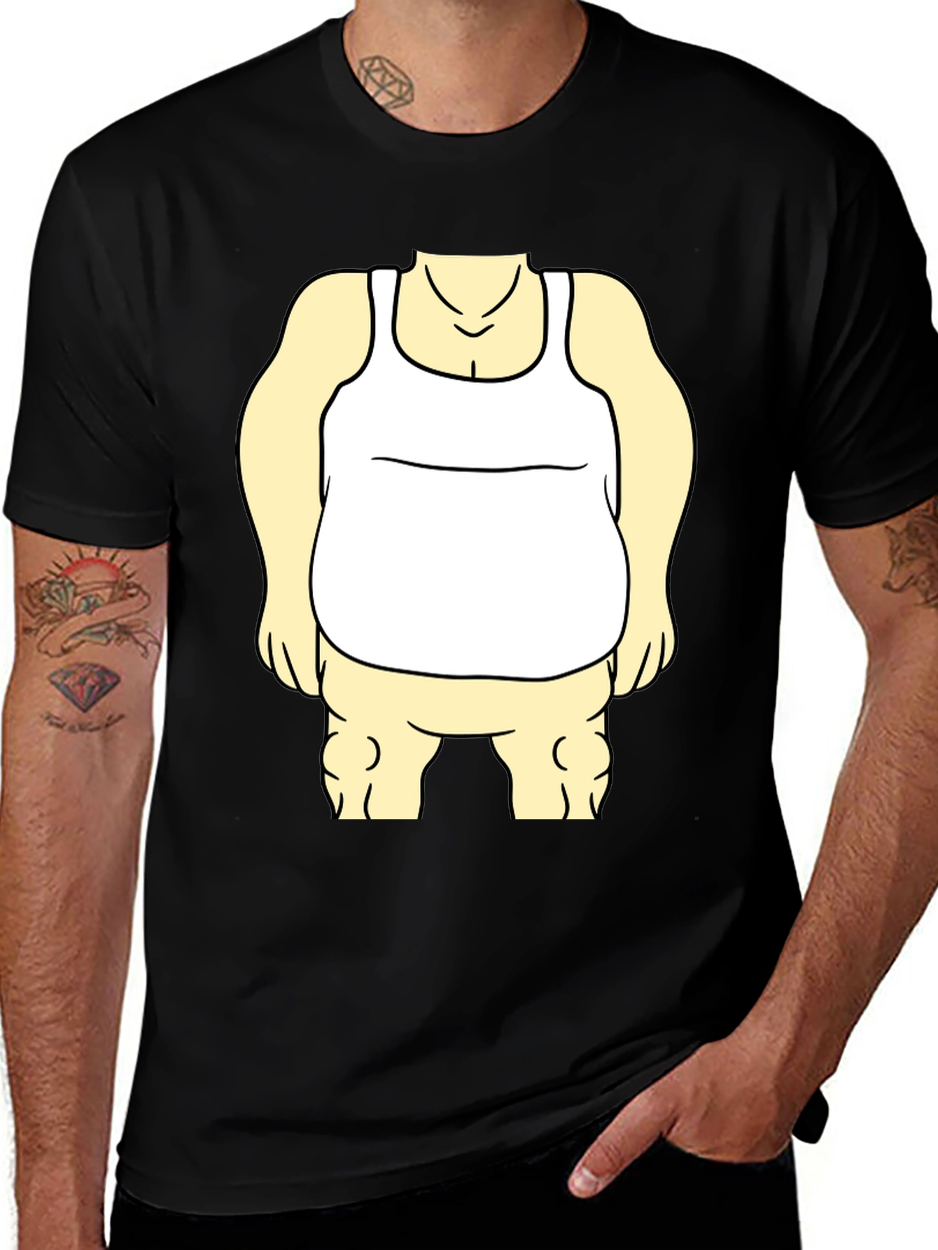 Variant 10 of Funny Cartoon Character Graphic Black T-Shirt