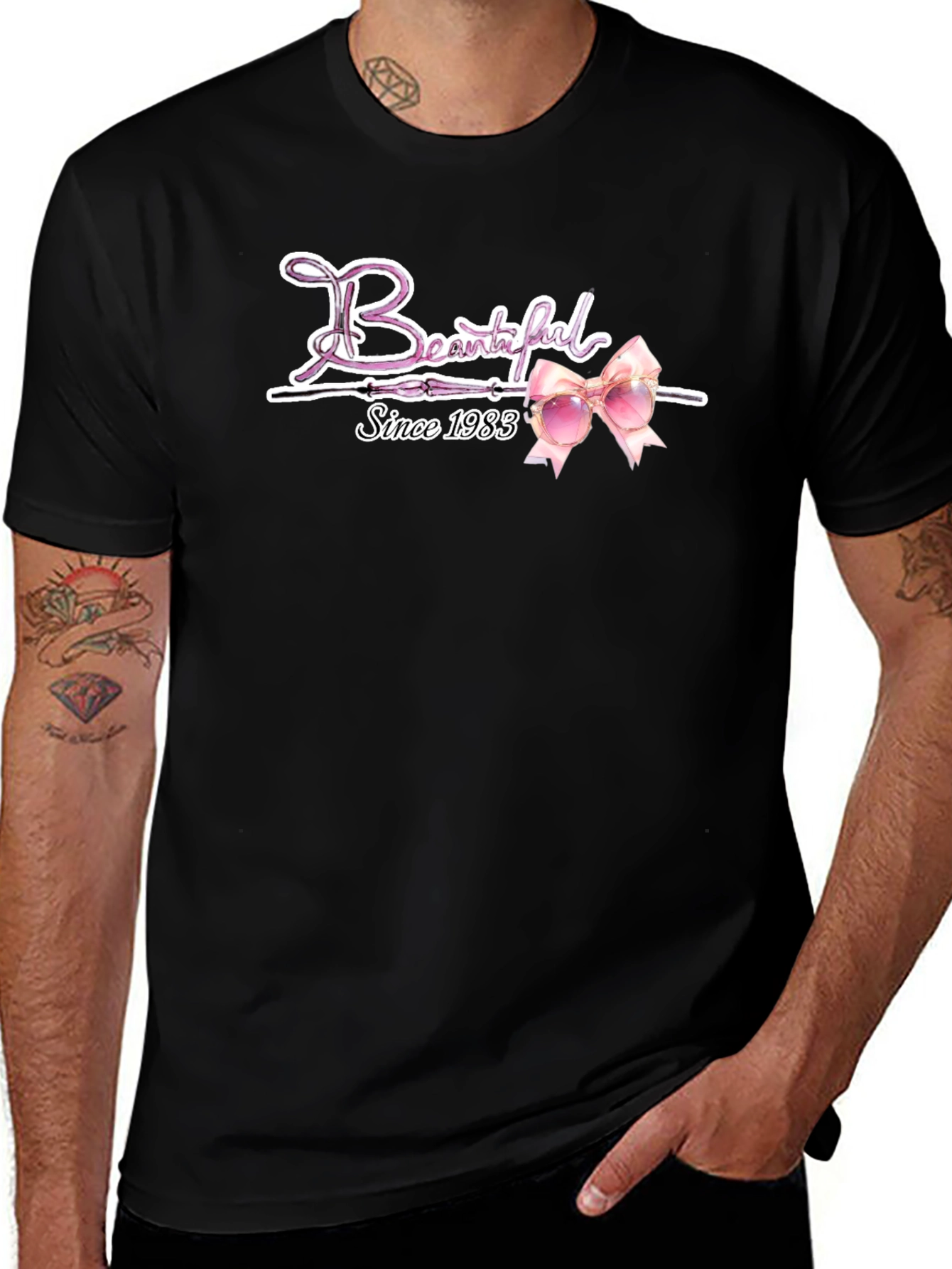 Variant 19 of Beautiful Since 1983 Pink Ribbon T-Shirt