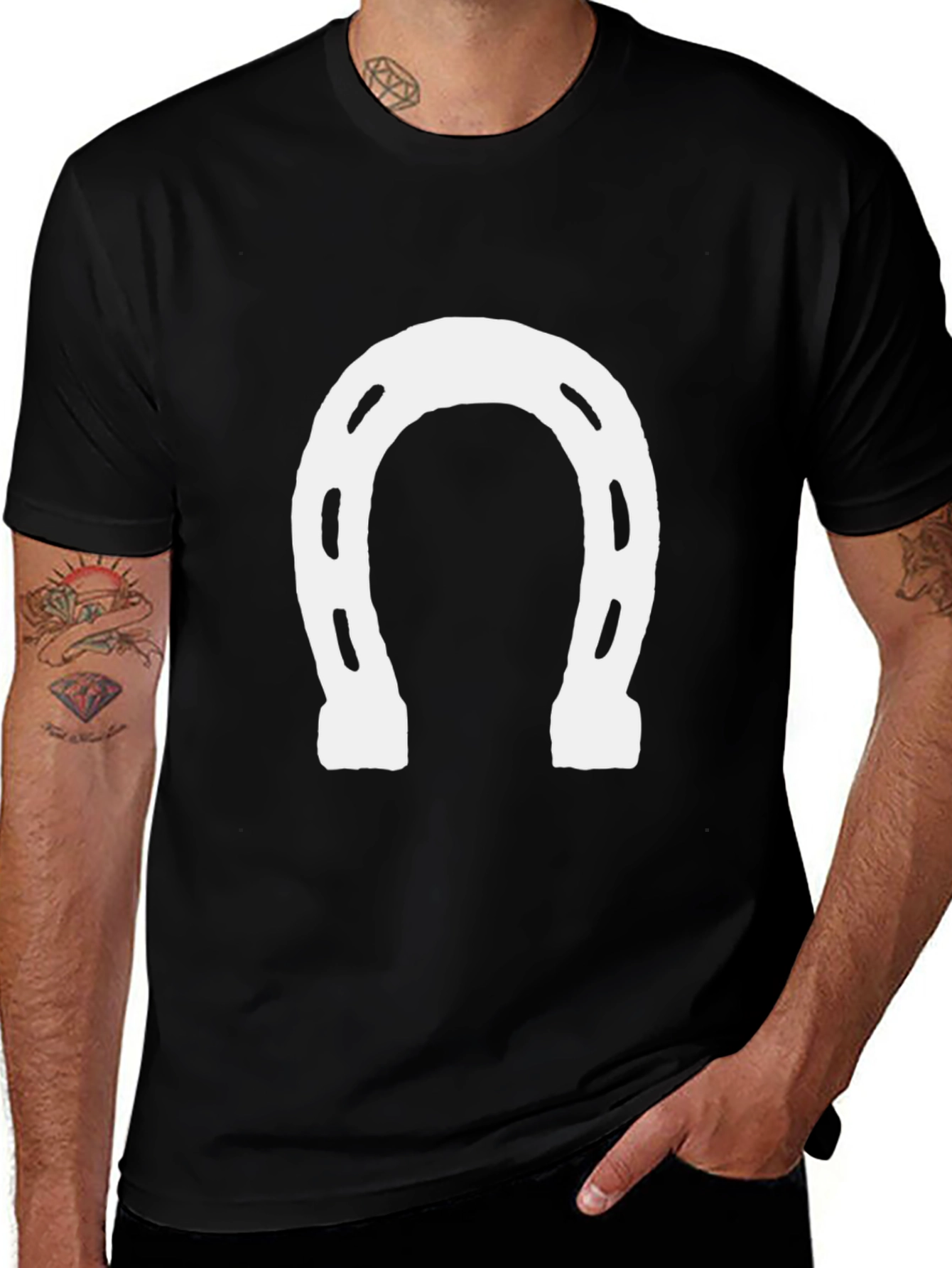 Variant 16 of Lucky Horseshoe Black T-Shirt