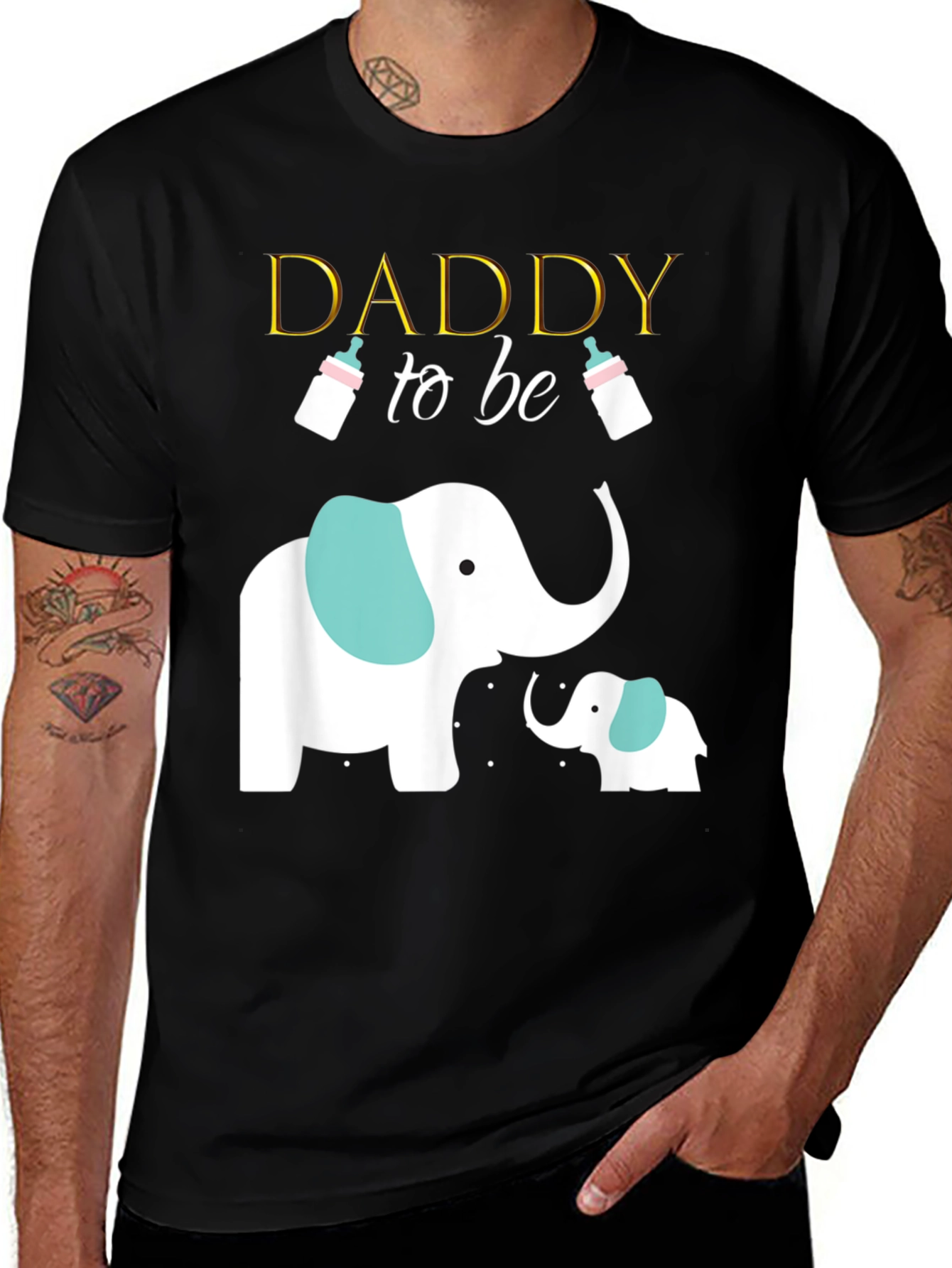 Daddy To Be Elephant Graphic Tee
