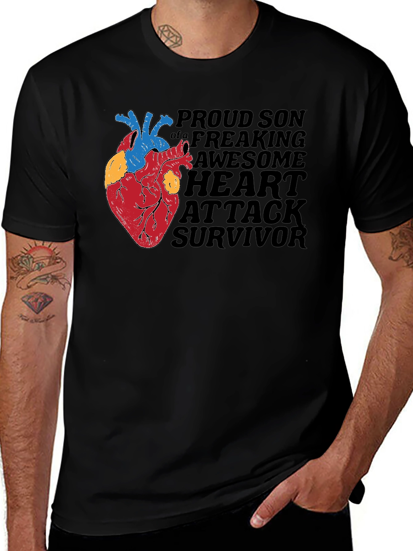 Variant 11 of Proud Son Heart Attack Survivor Graphic Tee