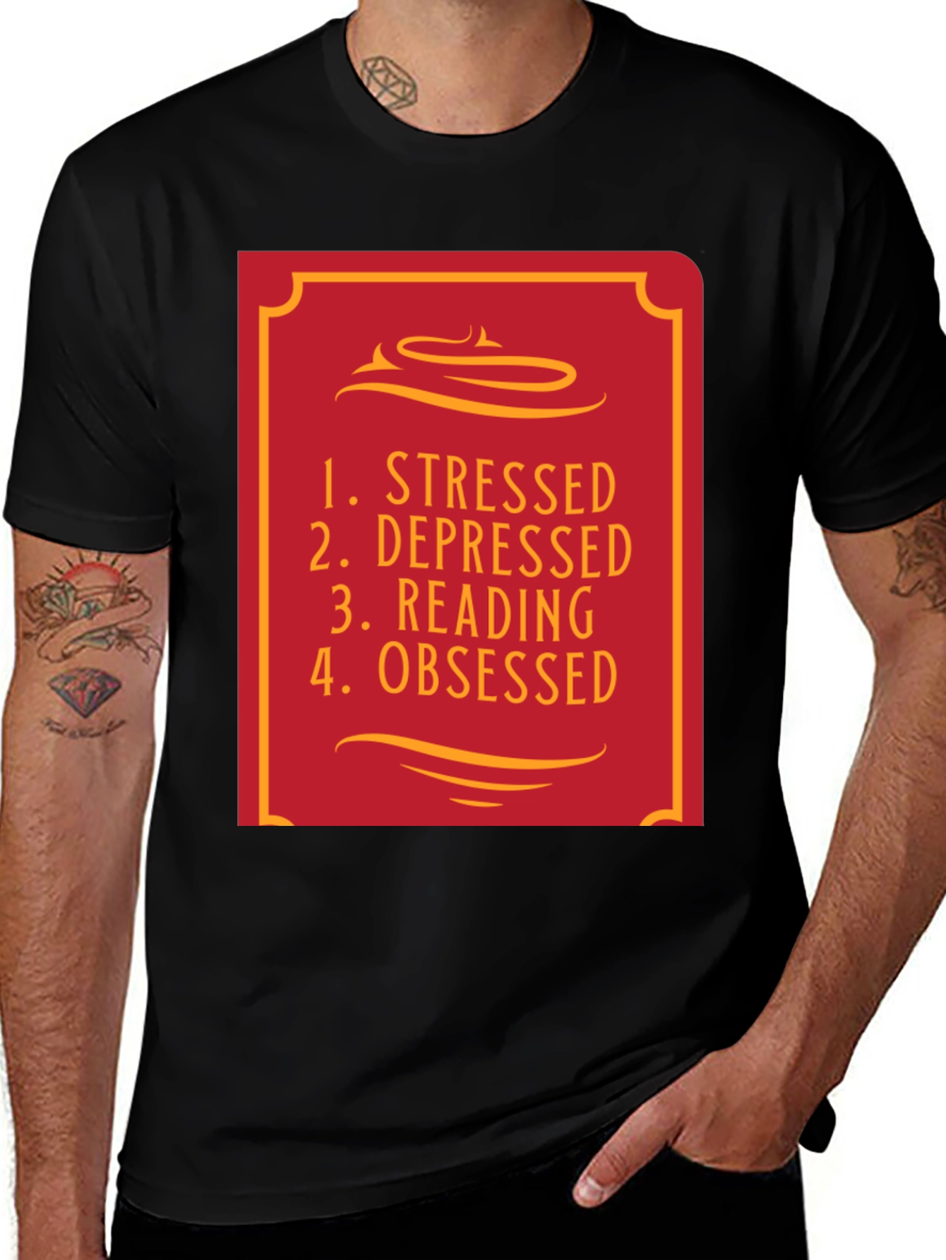 Variant 28 of Stressed Depressed Reading Obsessed T-Shirt