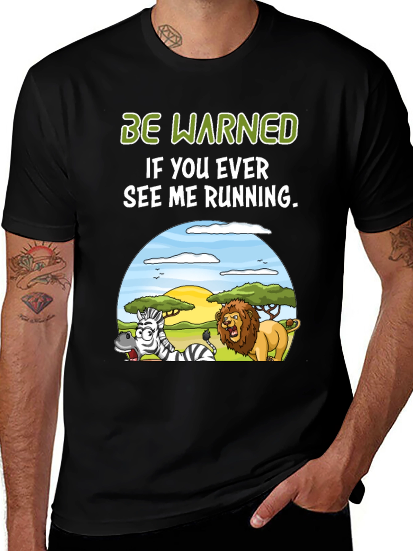 Variant 15 of Be Warned Zebra Lion Funny T-Shirt