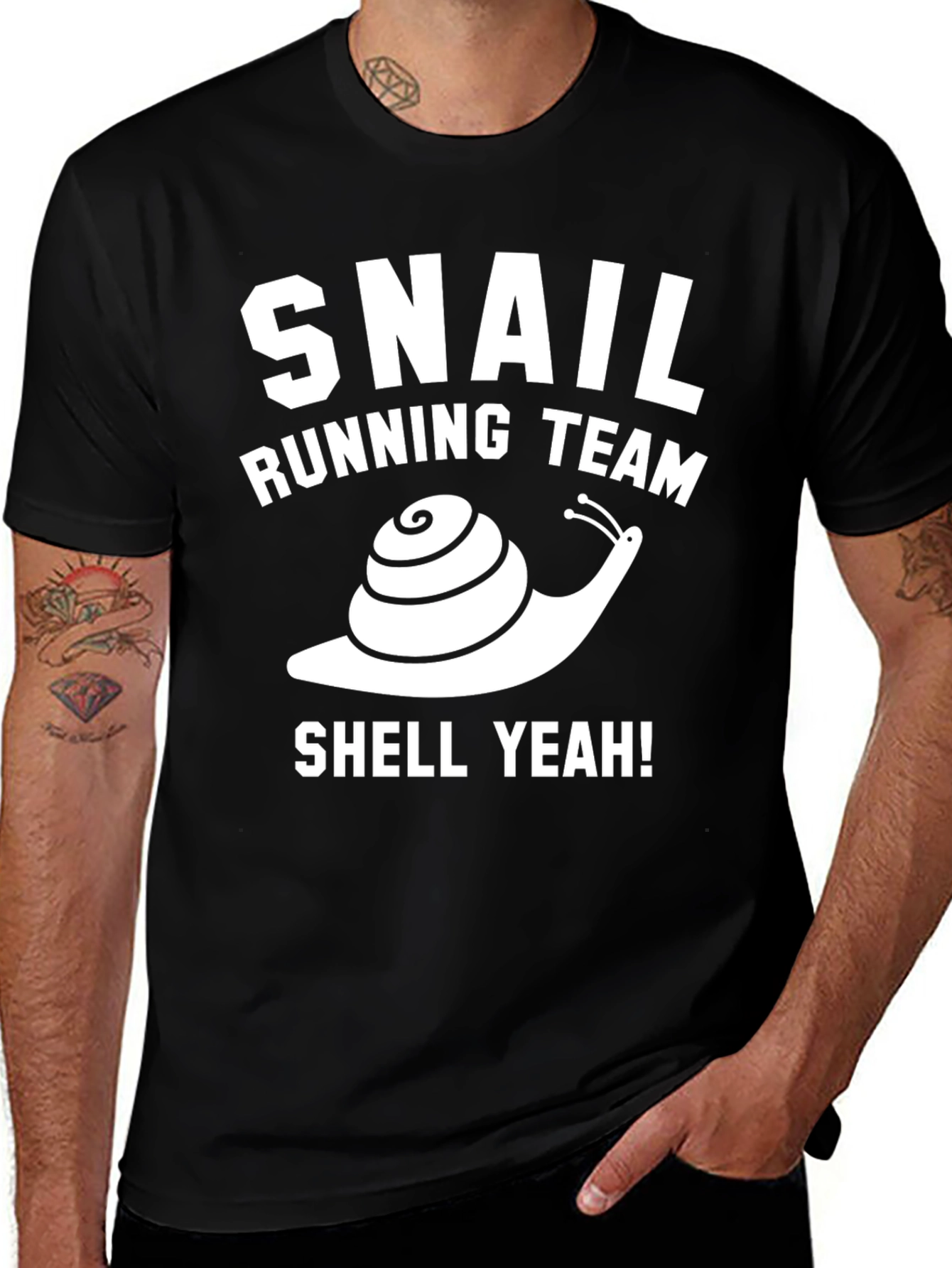 Snail Running Team Tee - Shell Yeah! Black T-Shirt