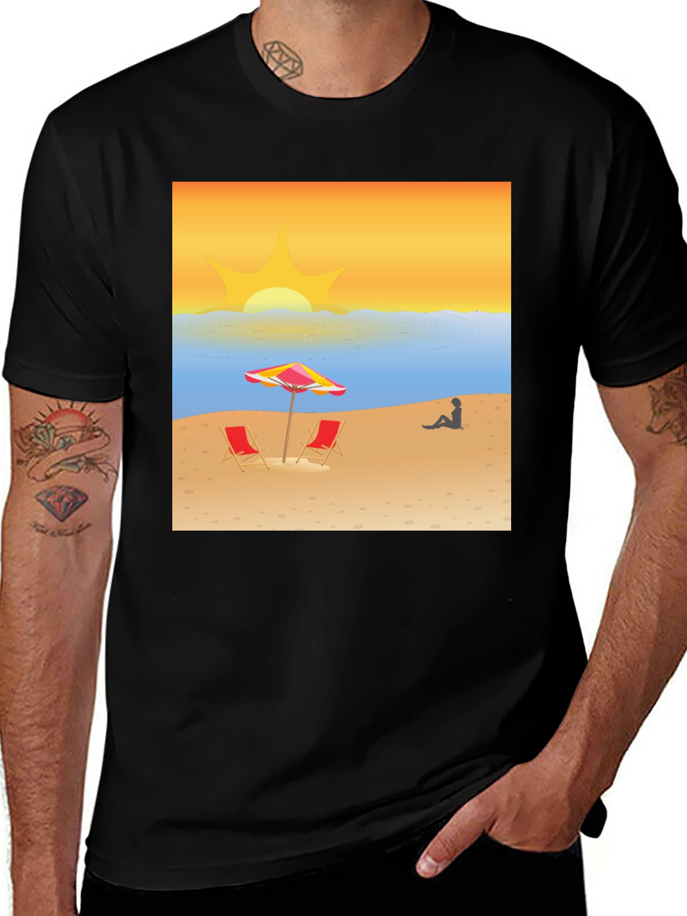 Variant 10 of Beach Sunset Graphic T-Shirt