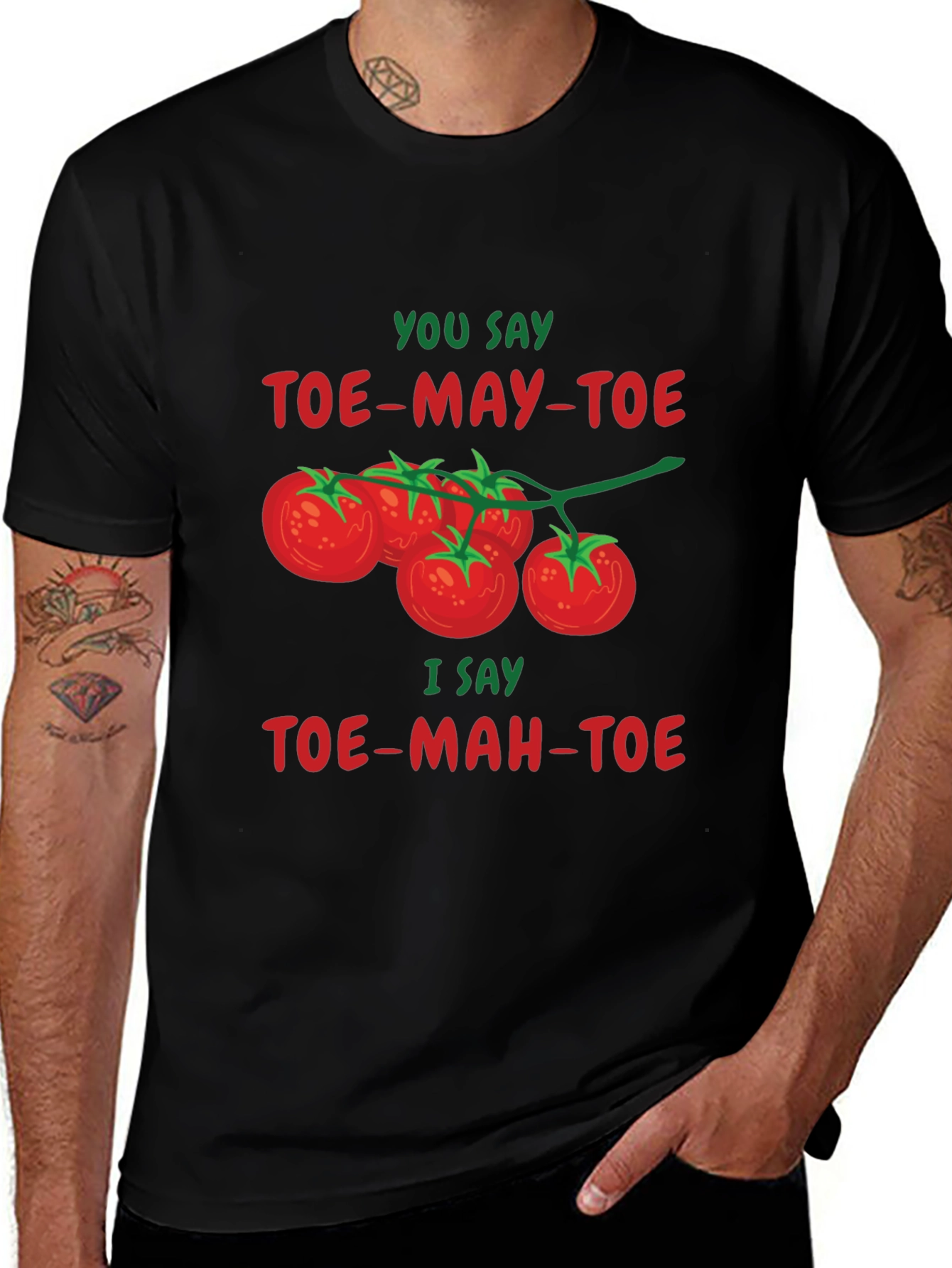 Variant 12 of Tomato Pun T-Shirt - Toe-May-Toe Toe-Mah-Toe Funny Graphic Tee