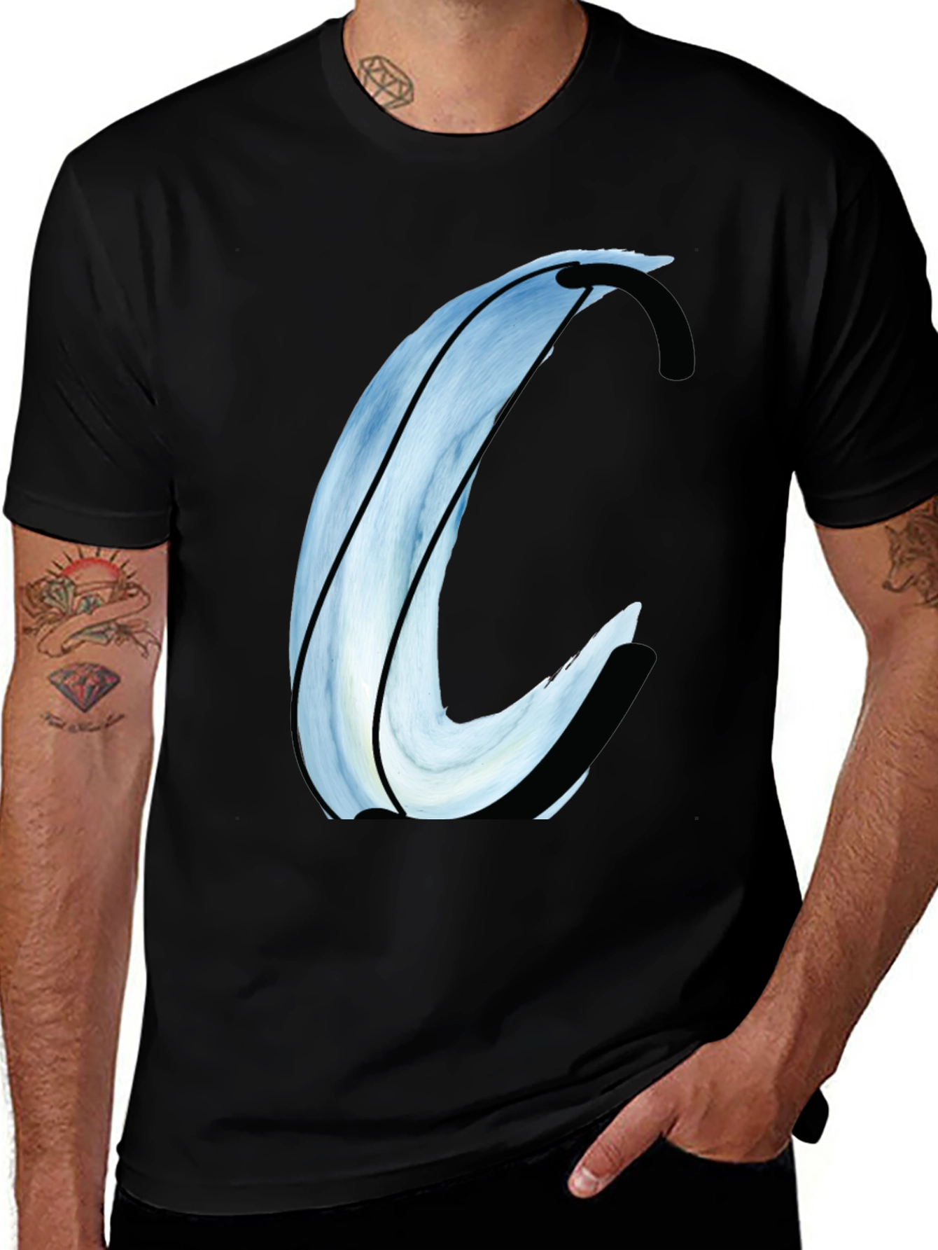 Variant 27 of Abstract Letter C Graphic Tee - Soft Cotton Blend