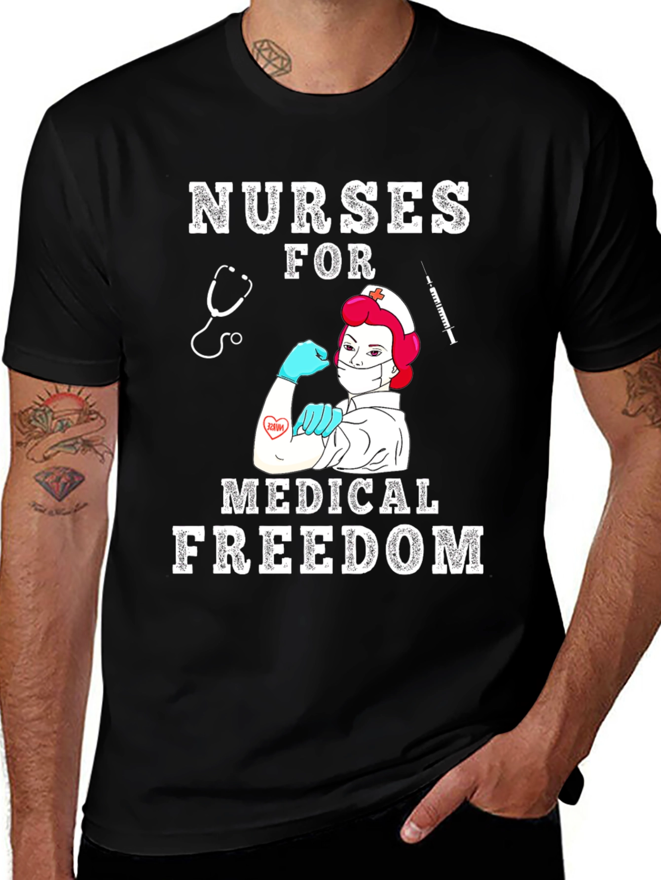 Variant 20 of Nurses for Medical Freedom T-Shirt