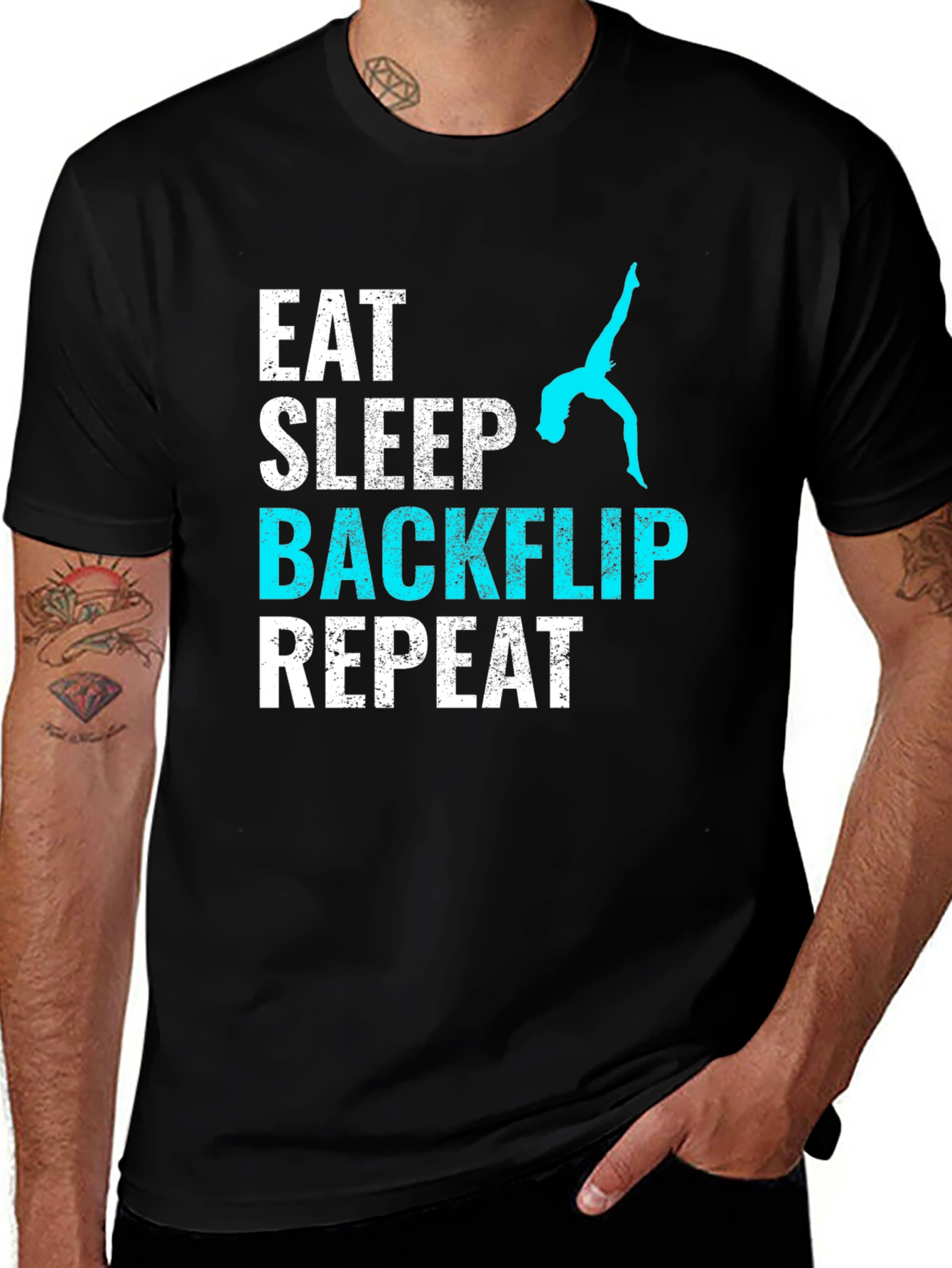 Variant 15 of Eat Sleep Backflip Repeat T-Shirt - Gymnast Tee