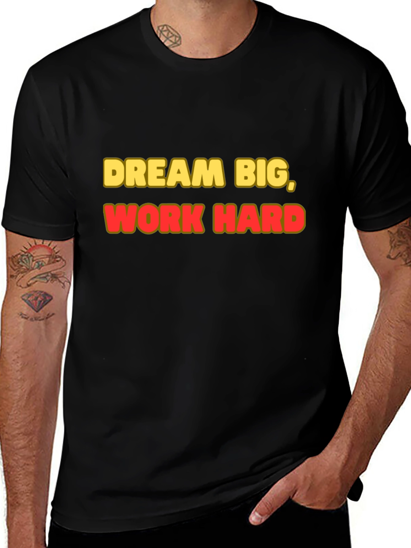 Variant 9 of Dream Big, Work Hard Black T-Shirt