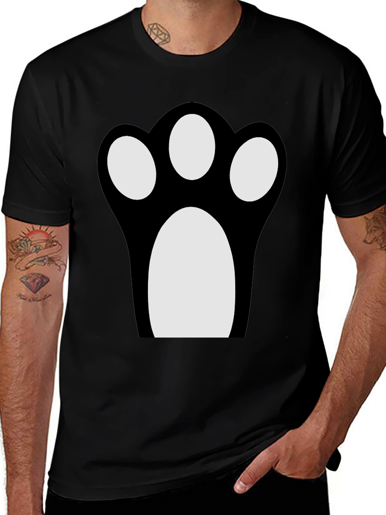 Variant 2 of Fun Cat Paw Print Graphic Tee