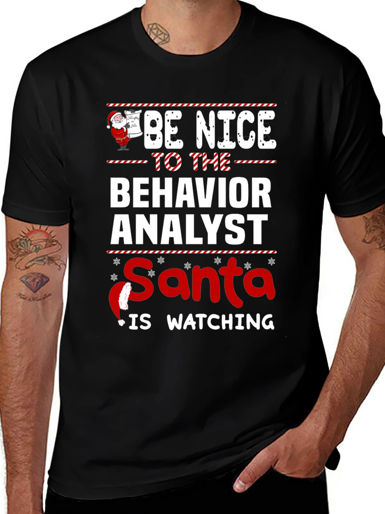 Funny Behavior Analyst Santa Christmas T-Shirt